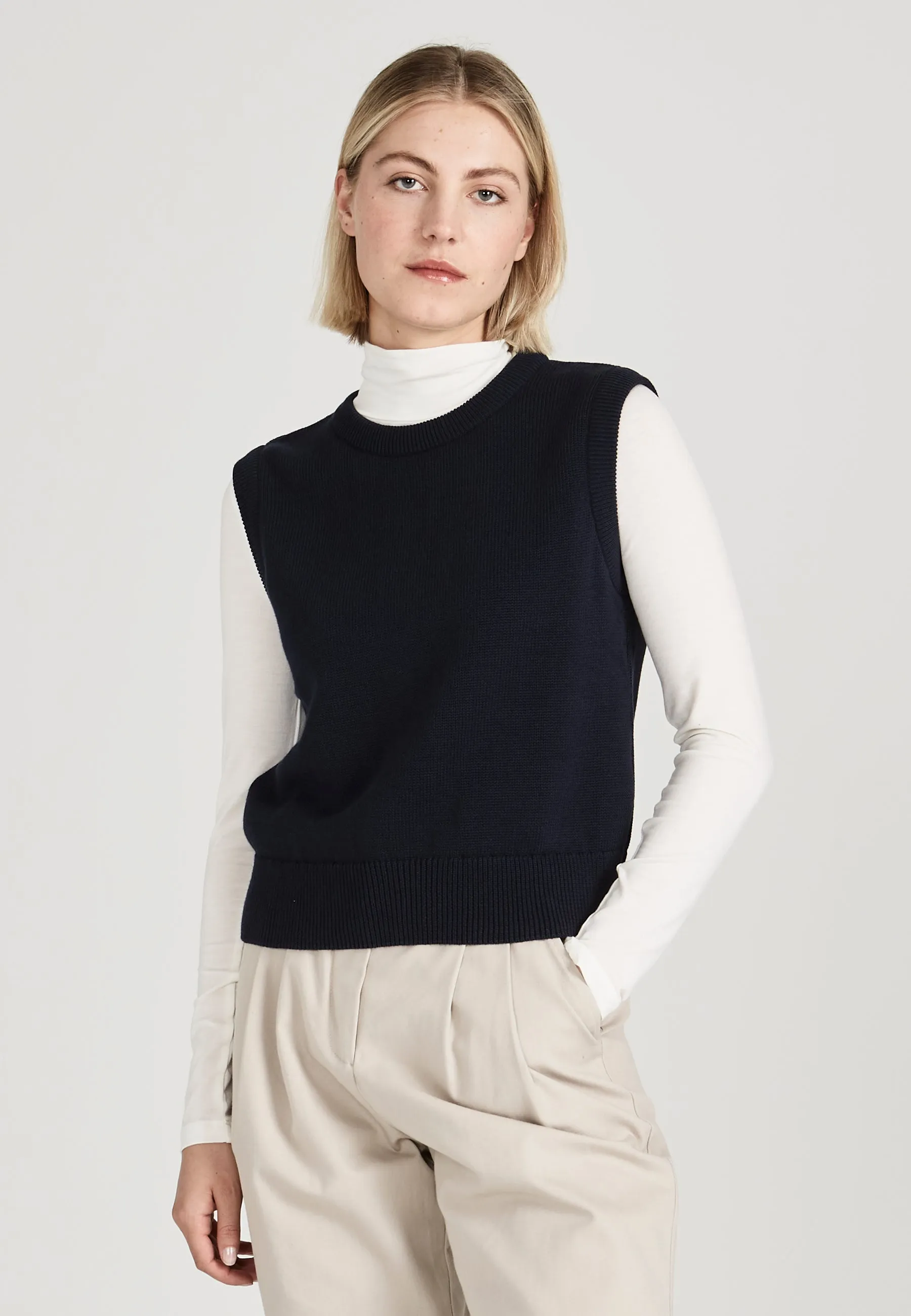 AMBER organic cotton slipover - Midnight Blue Givn Berlin