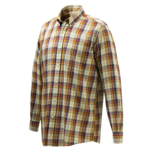 Beretta Wool Button Down Shirt Beige / Red