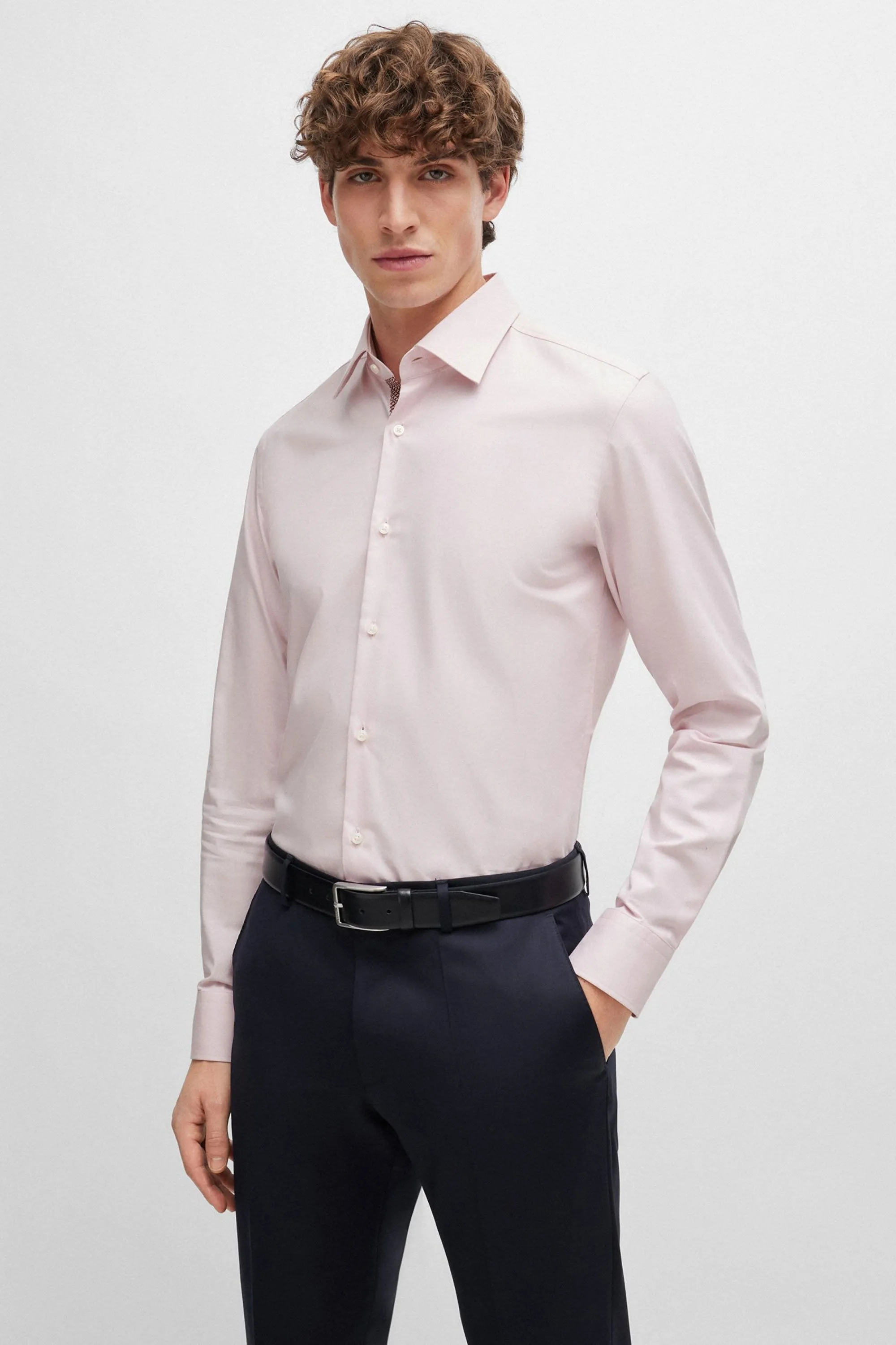 Boss H-hank-kent-c6-242 Long Sleeved Shirt Light Pastel Pink