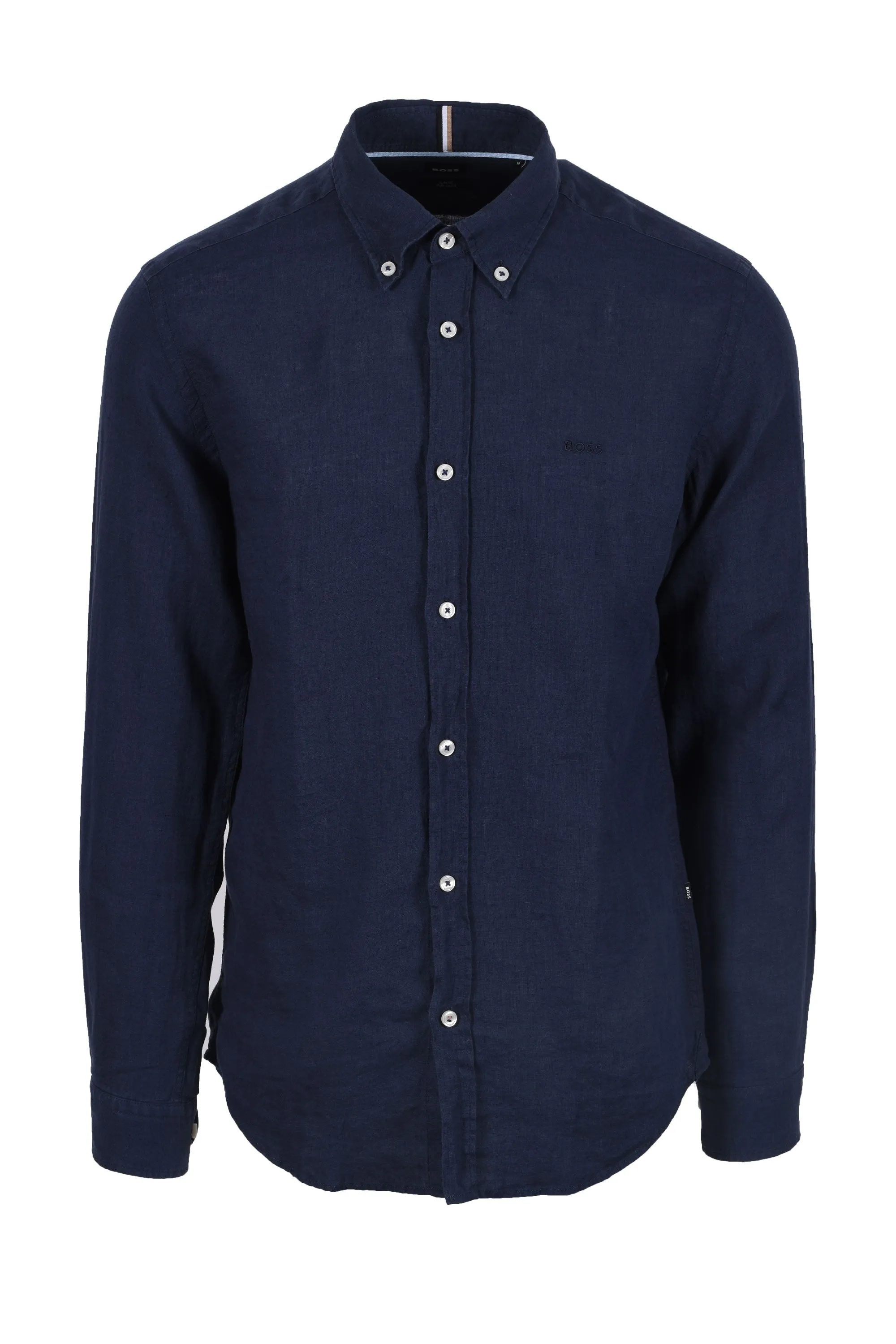 Boss H-roan-bd-e-c1-243 Linen Shirt Dark Blue