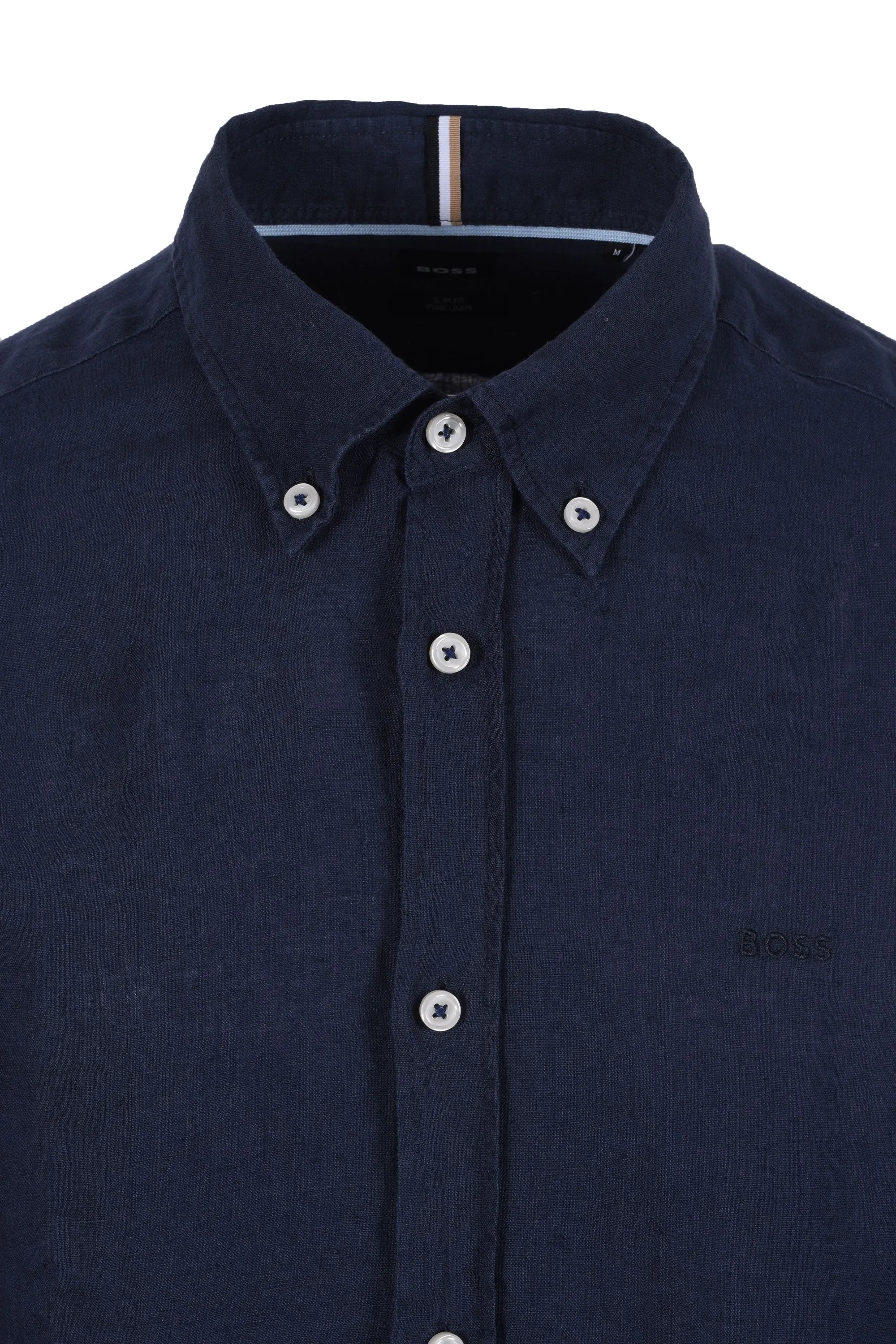 Boss H-roan-bd-e-c1-243 Linen Shirt Dark Blue