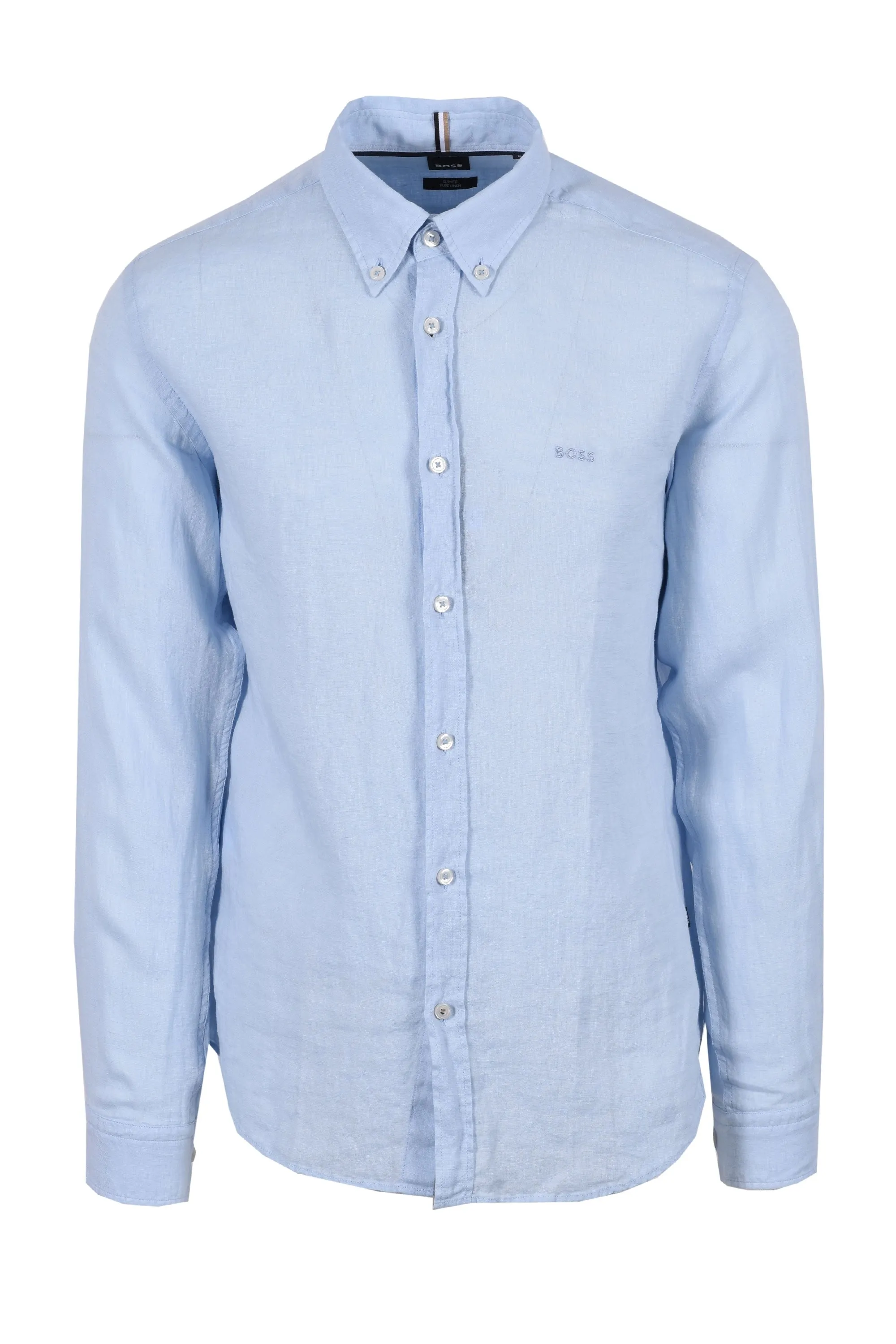 Boss H-roan-bd-e-c1-243 Linen Shirt Light Pastel Blue