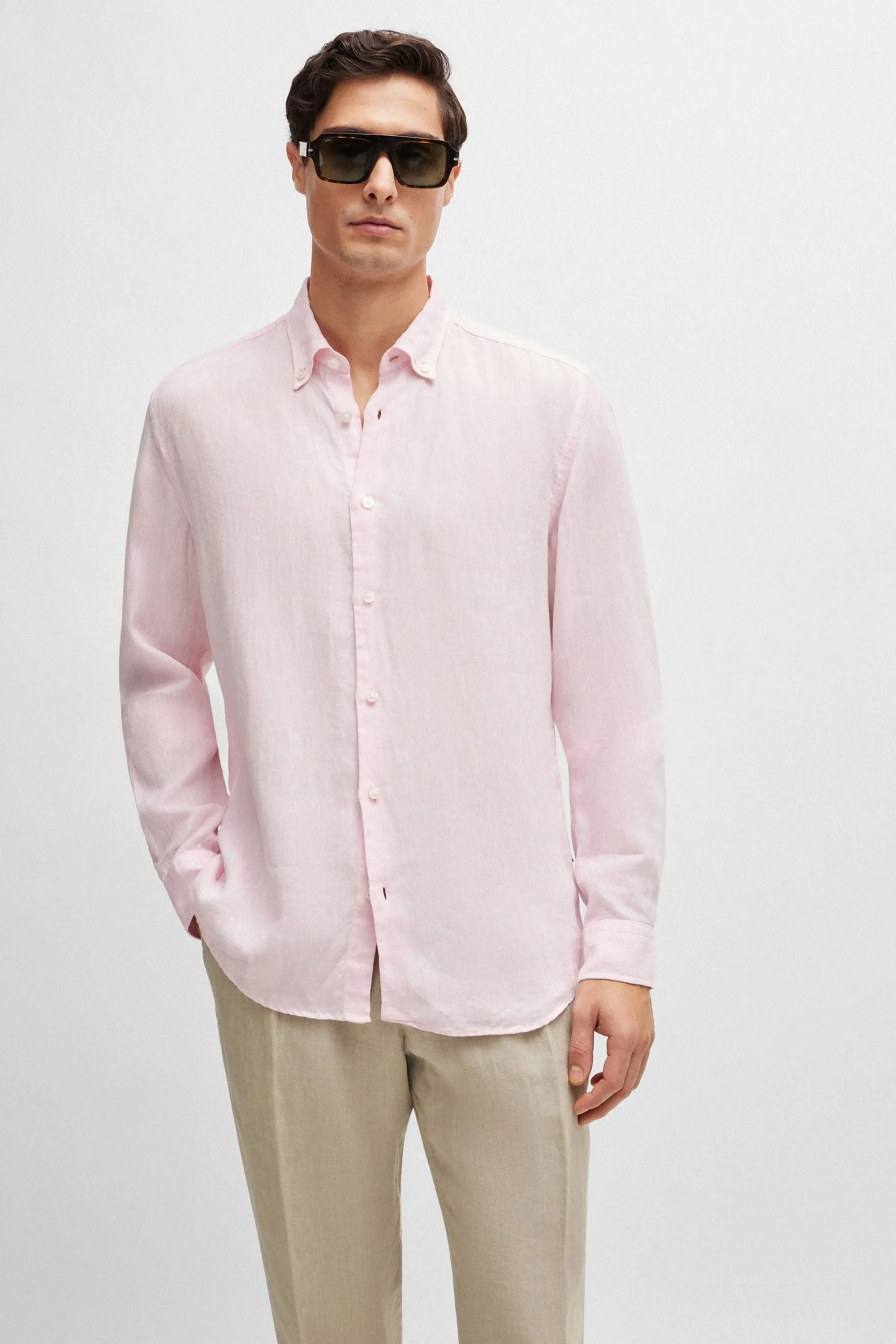 Boss S-liam-s-bd-c1-242 Long Sleeved Shirt Light Pastel Pink