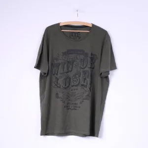 C&A Clockhouse Mens XXL T-Shirt Green Cotton Graphic Win Or Lose Top