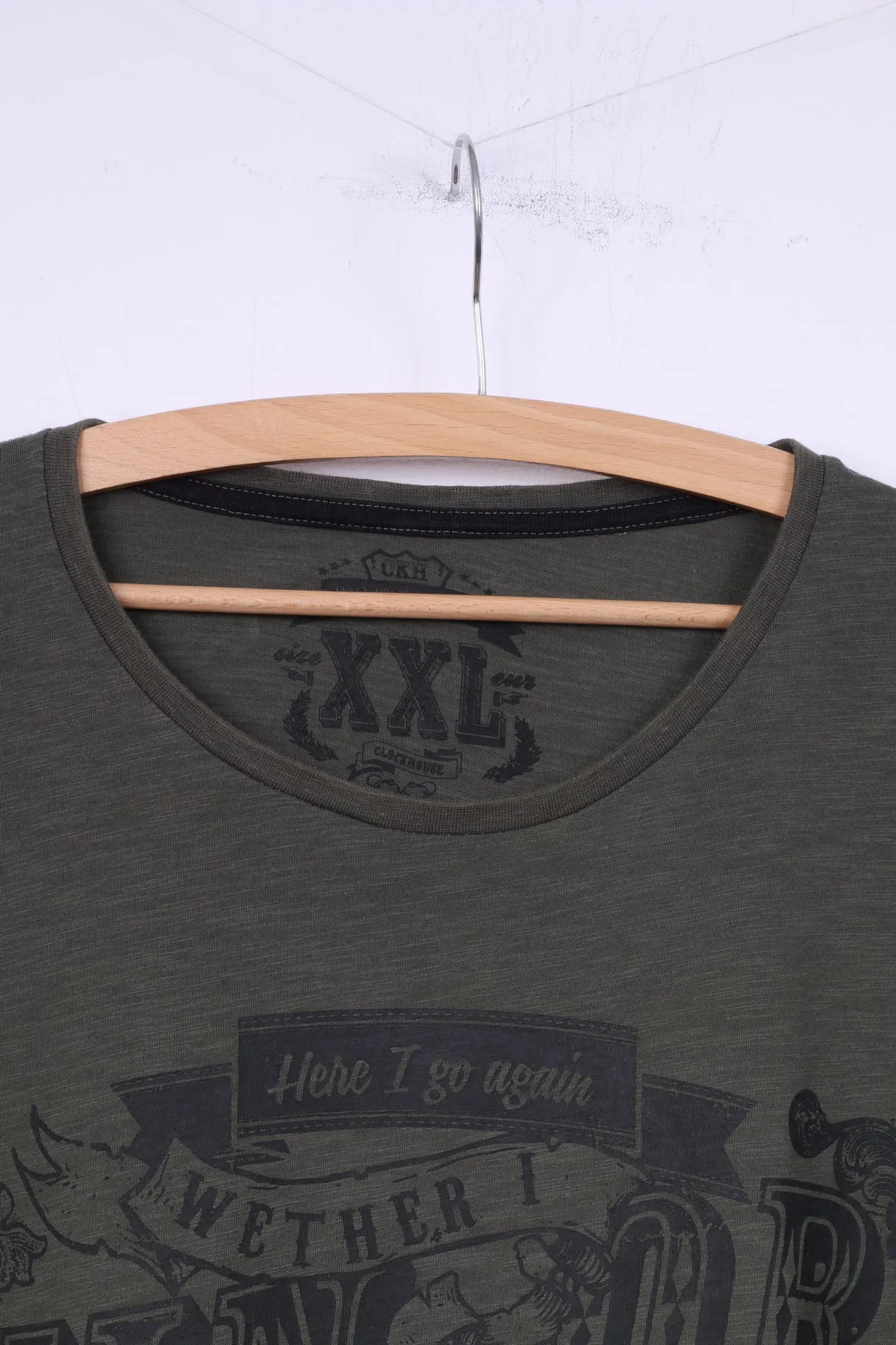C&A Clockhouse Mens XXL T-Shirt Green Cotton Graphic Win Or Lose Top