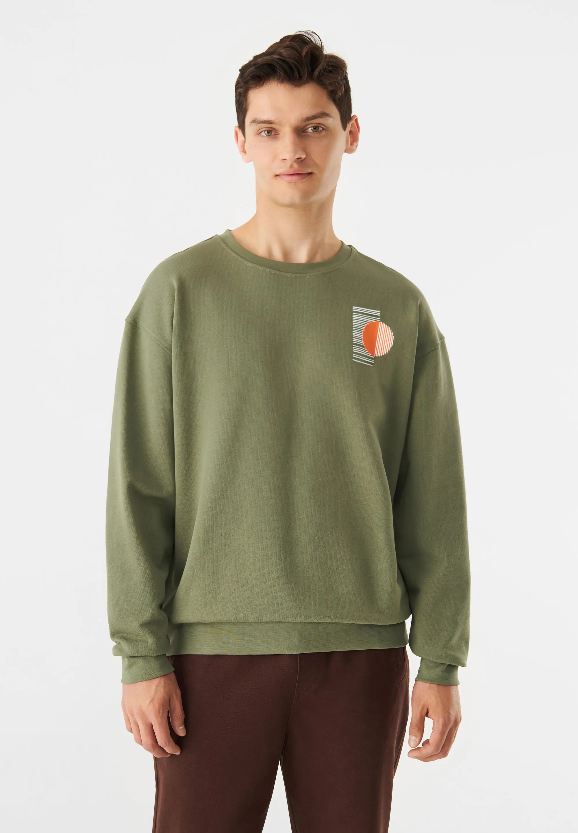 CEDRICO (Abstract) relaxed fit sweater made from organic cotton - Nephrite Green Givn Berlin