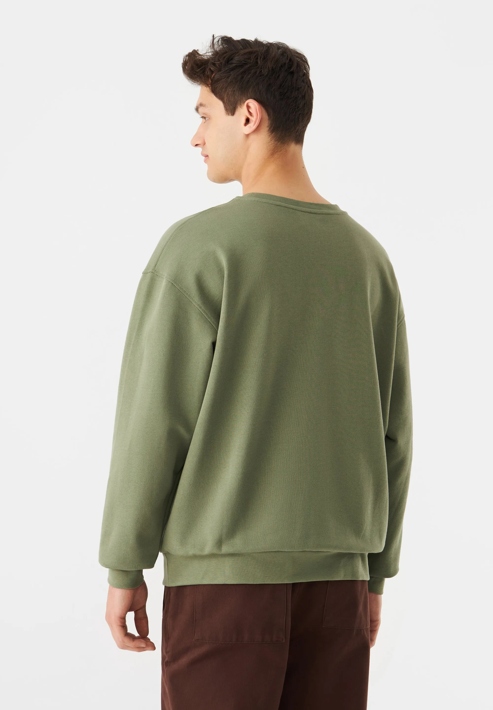 CEDRICO (Abstract) relaxed fit sweater made from organic cotton - Nephrite Green Givn Berlin