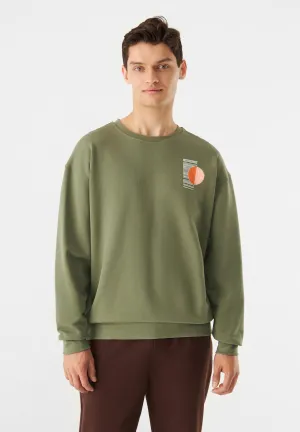 CEDRICO (Abstract) relaxed fit sweater made from organic cotton - Nephrite Green Givn Berlin
