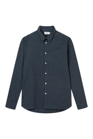 Checked shirt KENT made from organic cotton - Dark Grey / Light Blue (Checked) Givn Berlin