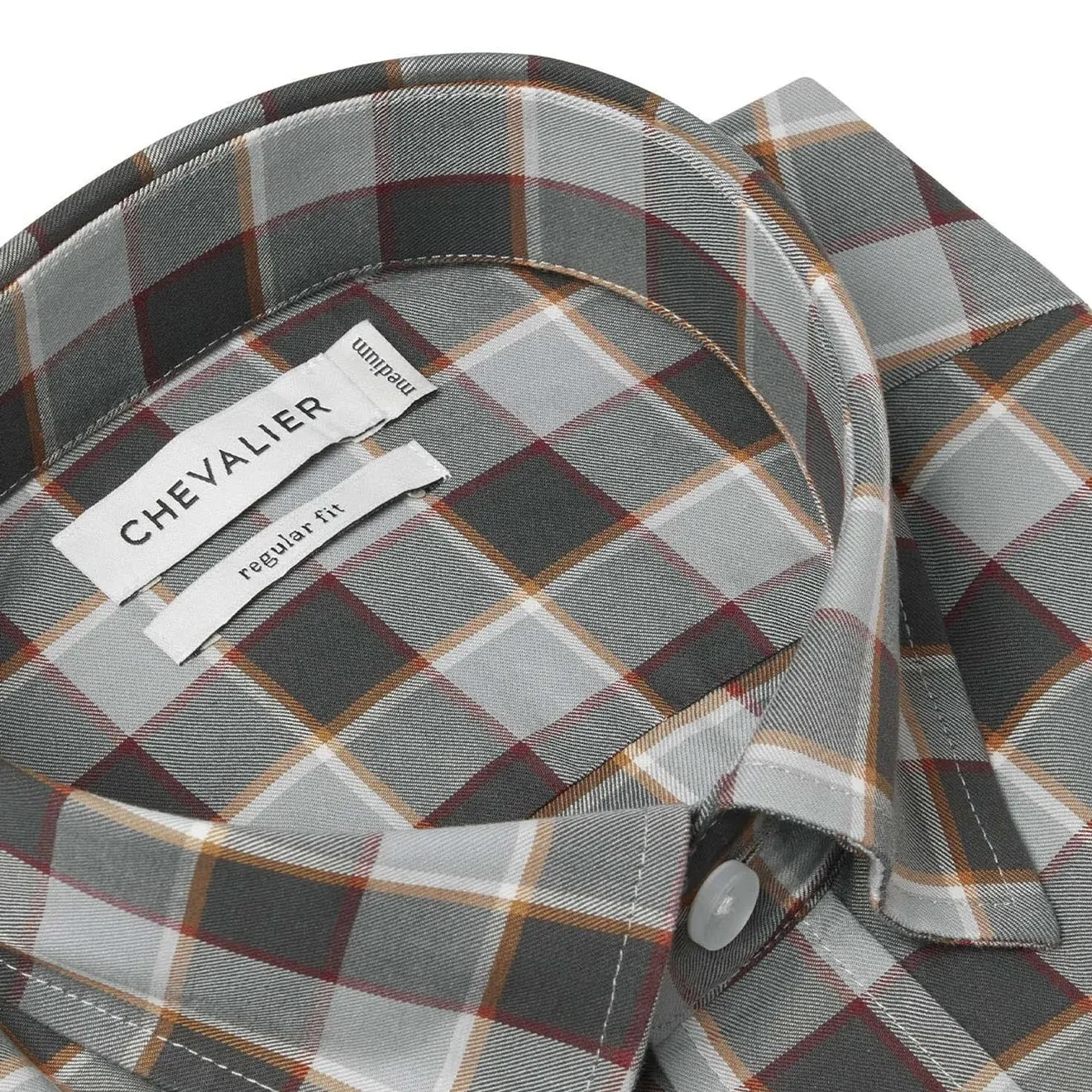 Chevalier Belmont Regular Fit Shirt Grey Melange Checked