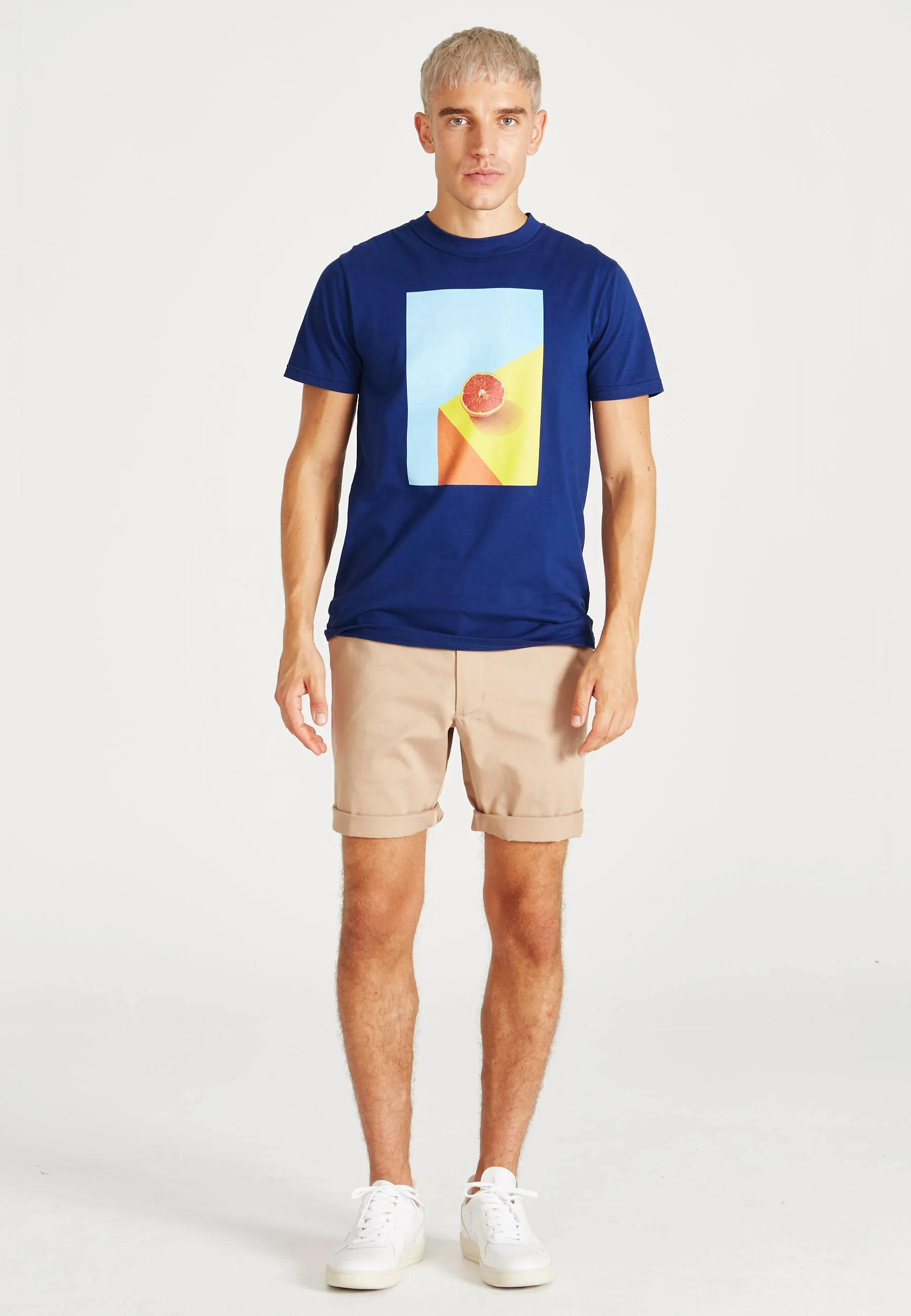 COLBY (Grapefruit) Organic Cotton T-Shirt - Navy Blue Givn Berlin