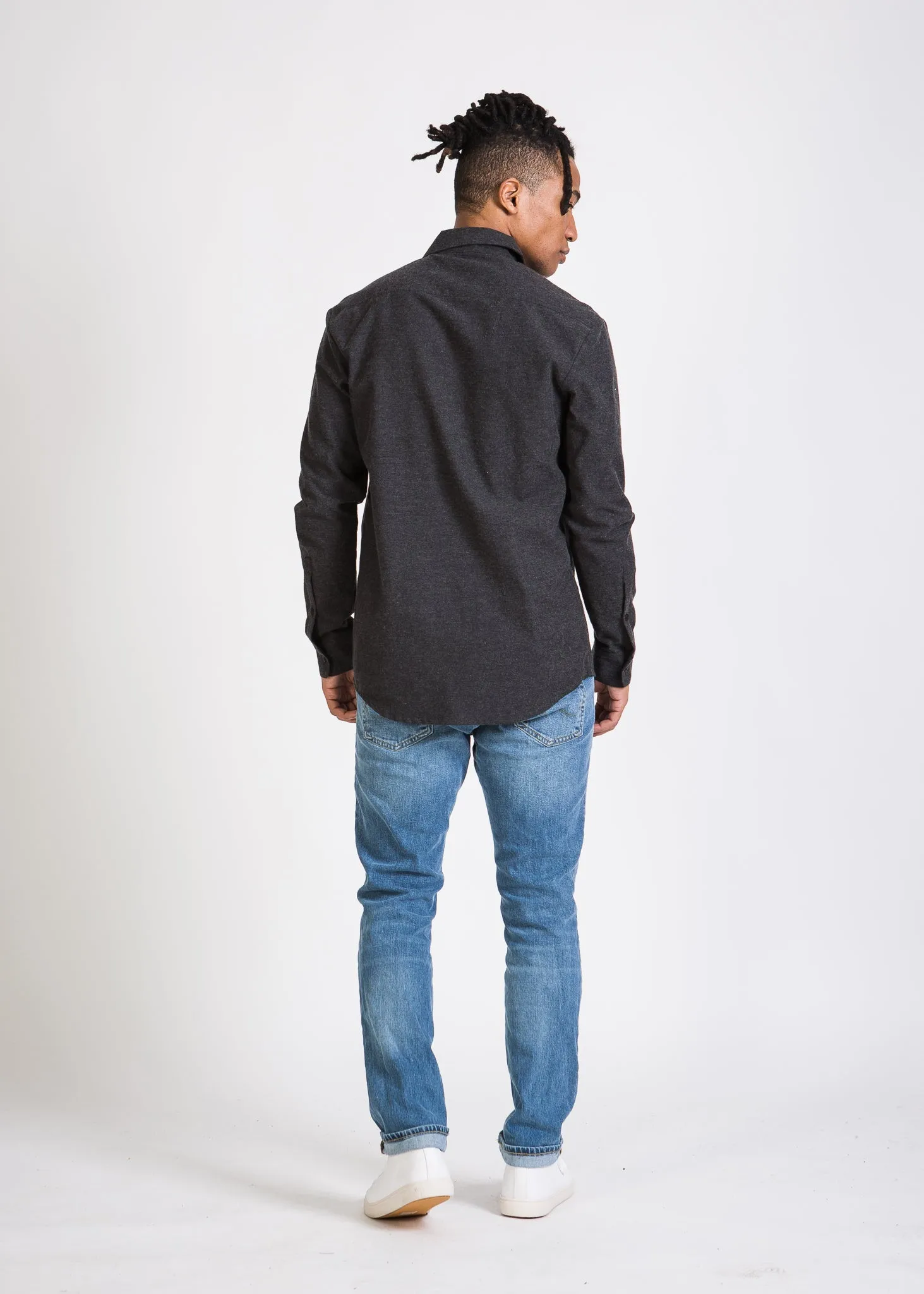 Cotton shirt KENT - Black Faded Givn Berlin