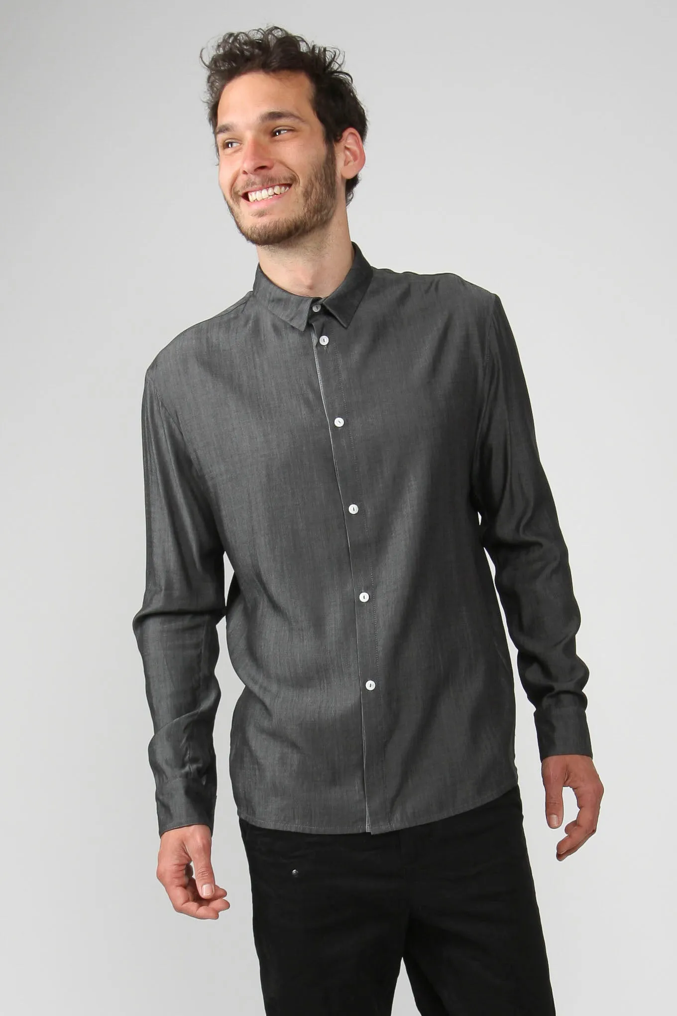 Cotton shirt KENT - Black Givn Berlin