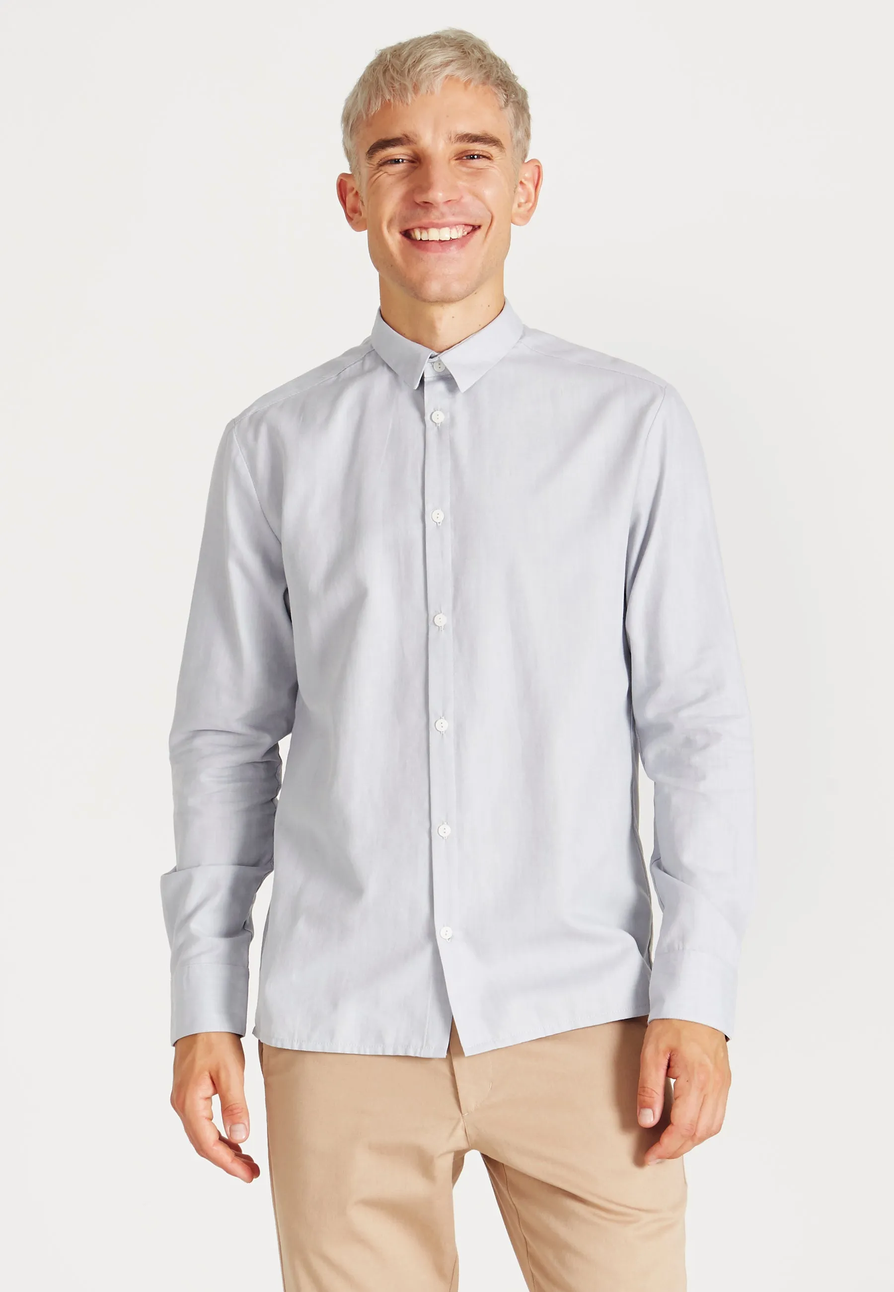 Cotton shirt KENT - Light Grey Givn Berlin