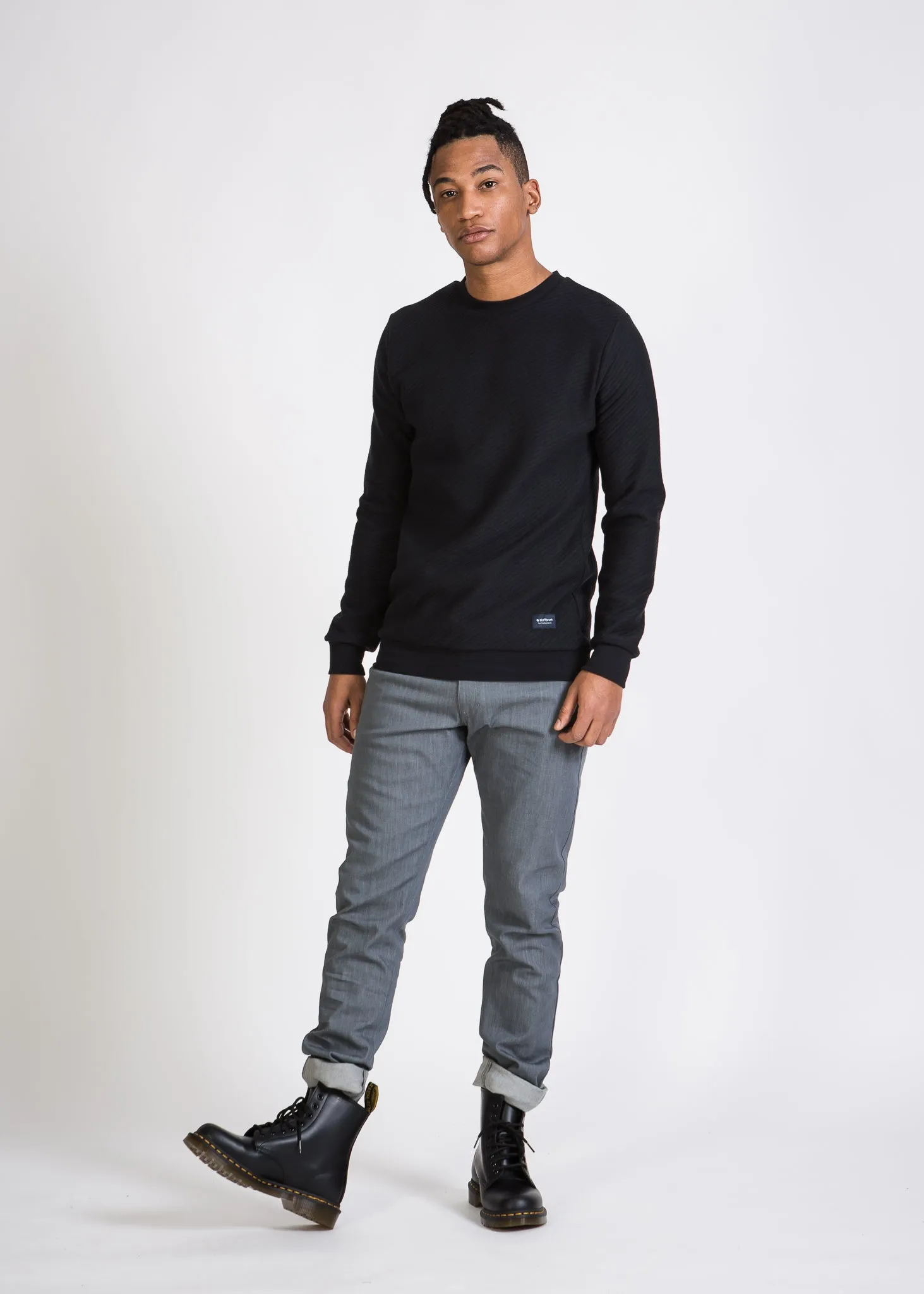 Cotton Sweatshirt CANTON - Black (Diagonal Stripes) Givn Berlin