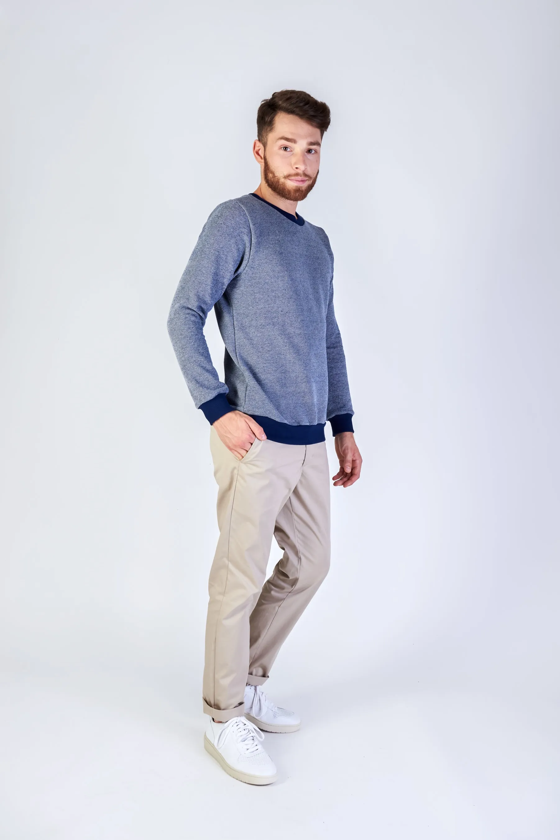 Cotton Sweatshirt CANTON - Blue Melange Givn Berlin