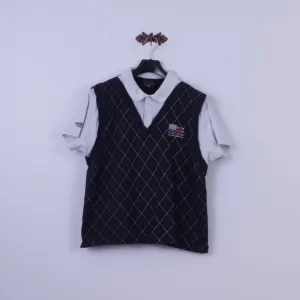 Cotton Traders Mens L Polo Shirt Budweiser Bud Gold Navy Cotton Top