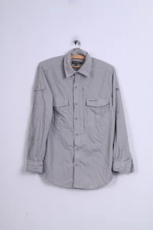 CRAGHOPPERS Mens S Casual Shirt Top Beige Detailed Buttons