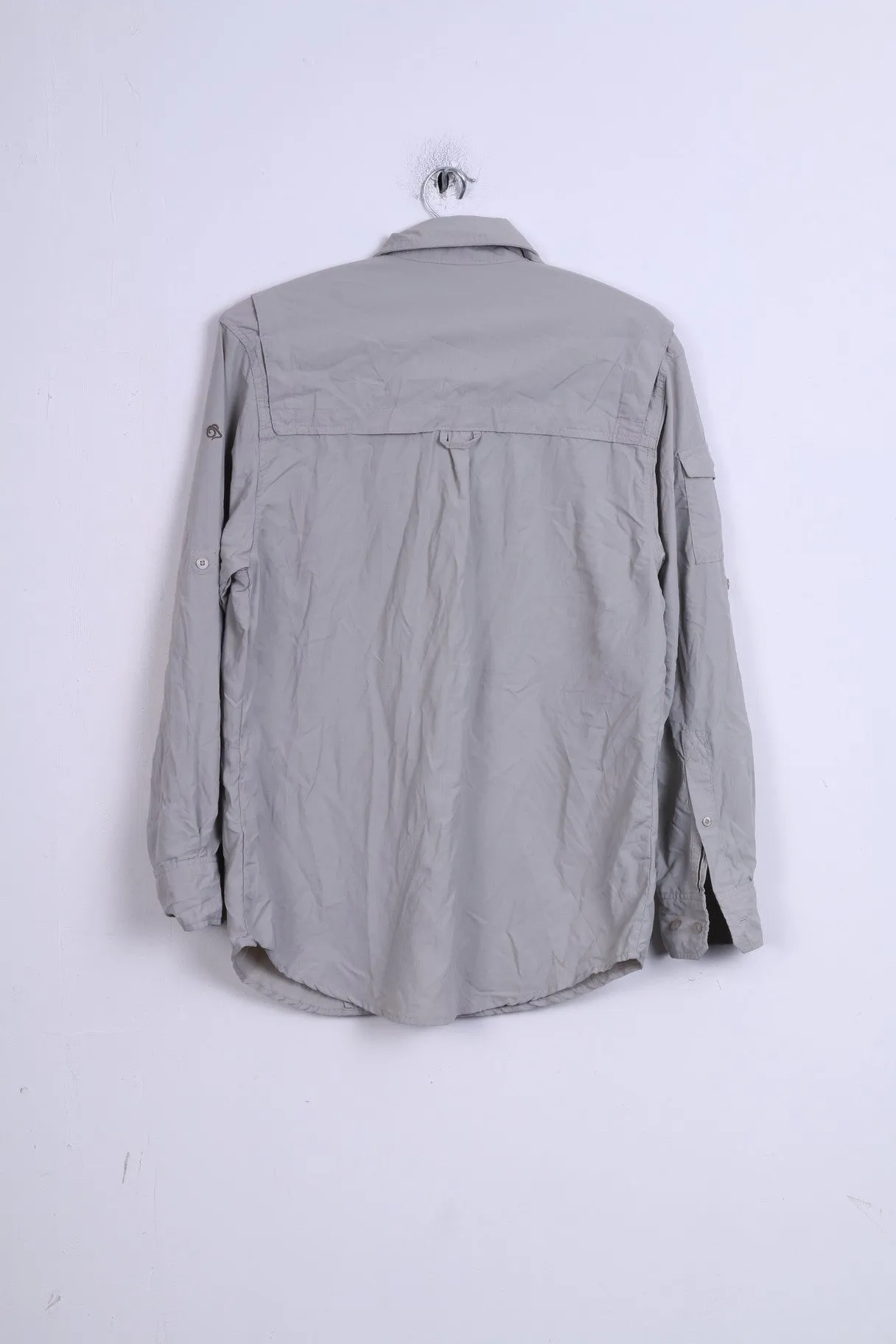 CRAGHOPPERS Mens S Casual Shirt Top Beige Detailed Buttons