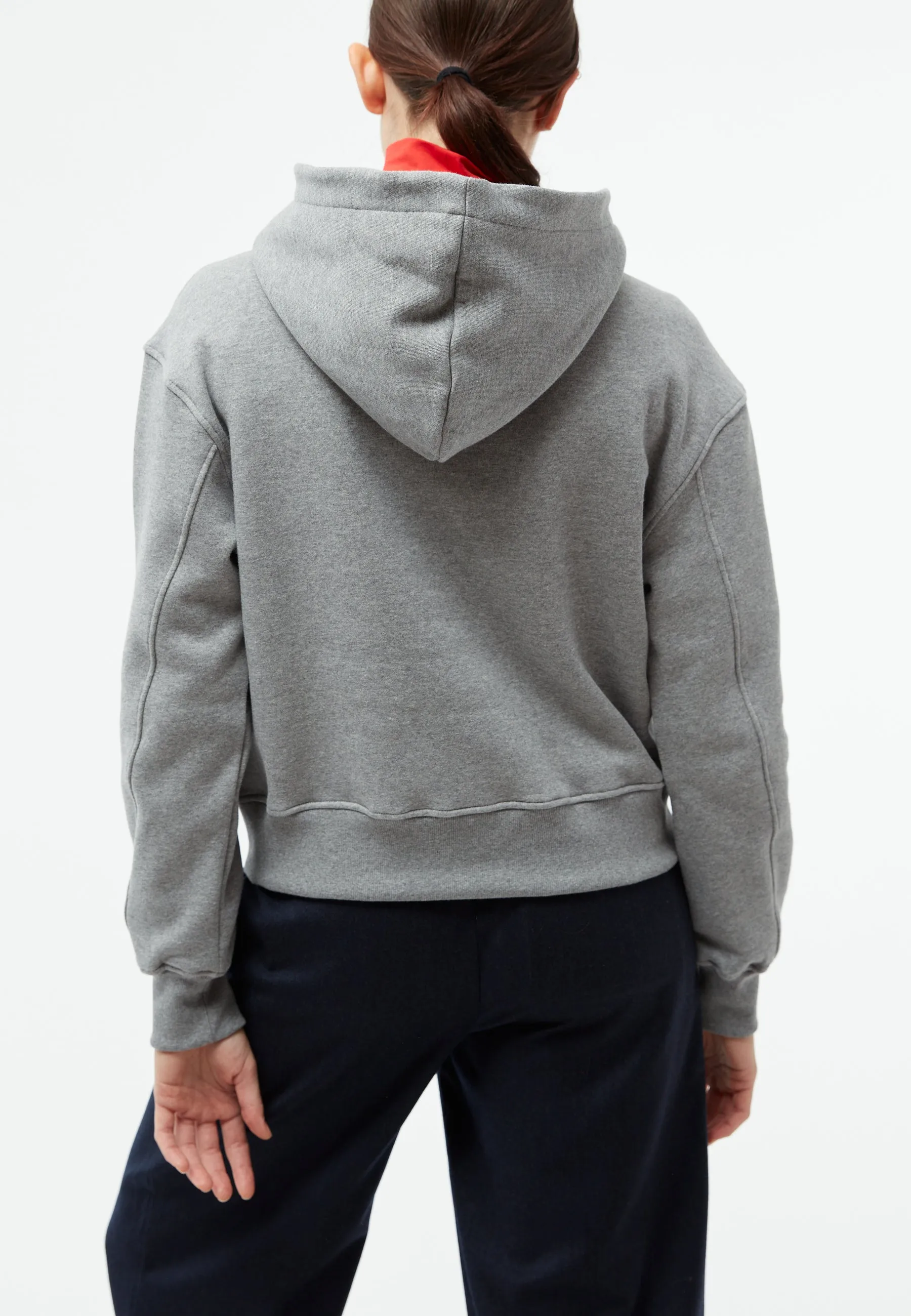 Cropped sweater GBJESSA (logo) made from organic cotton - Grey Melange Givn Berlin