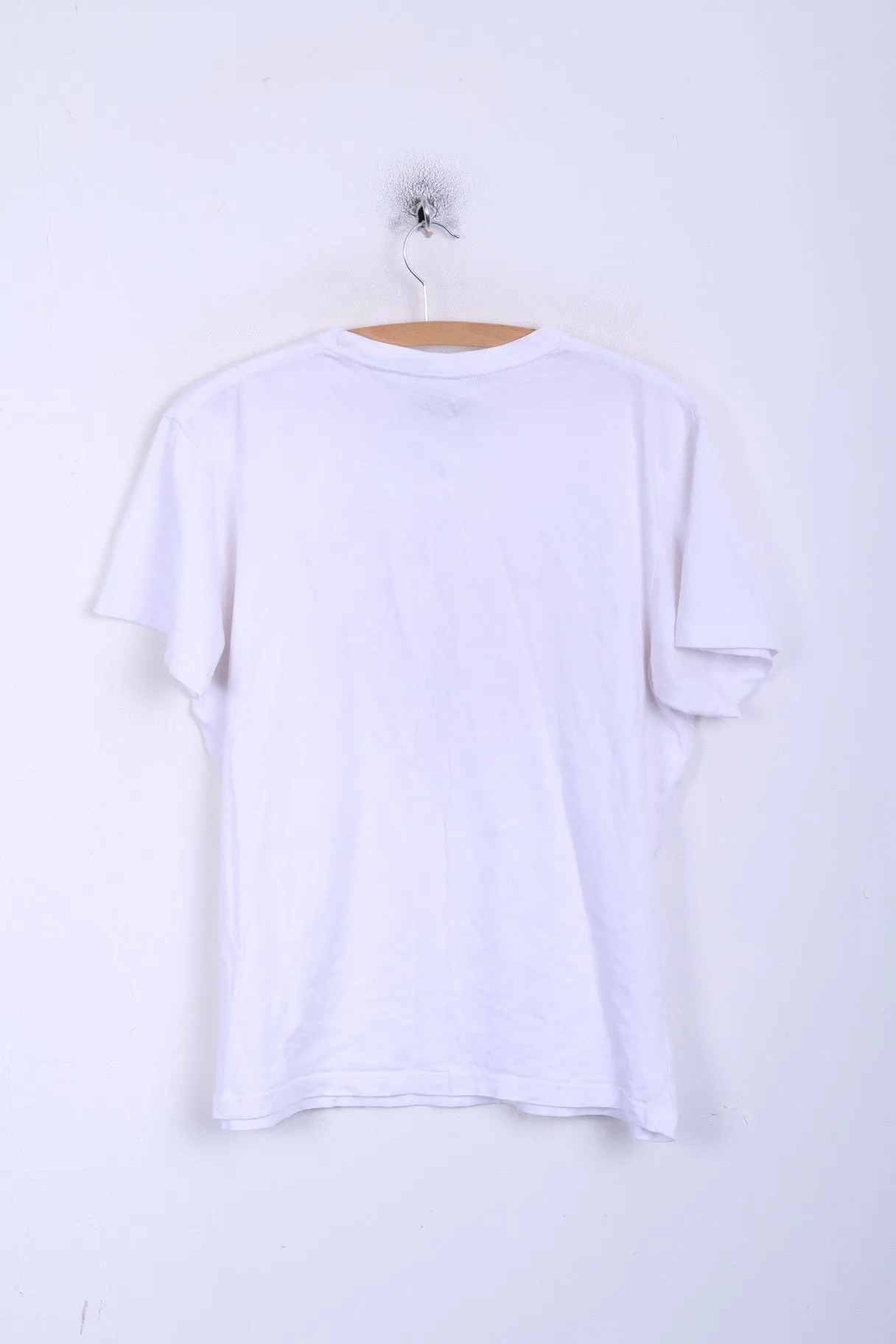 DC COMICS Mens L T-Shirt Crew Neck White Cotton