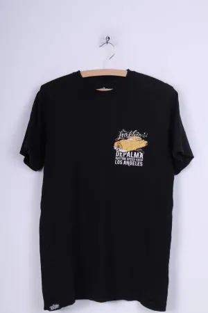 De Palma Mens M Shirt Black Los Angeles Crew Neck Cotton