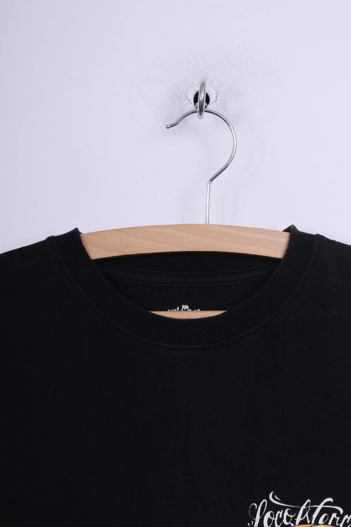 De Palma Mens M Shirt Black Los Angeles Crew Neck Cotton