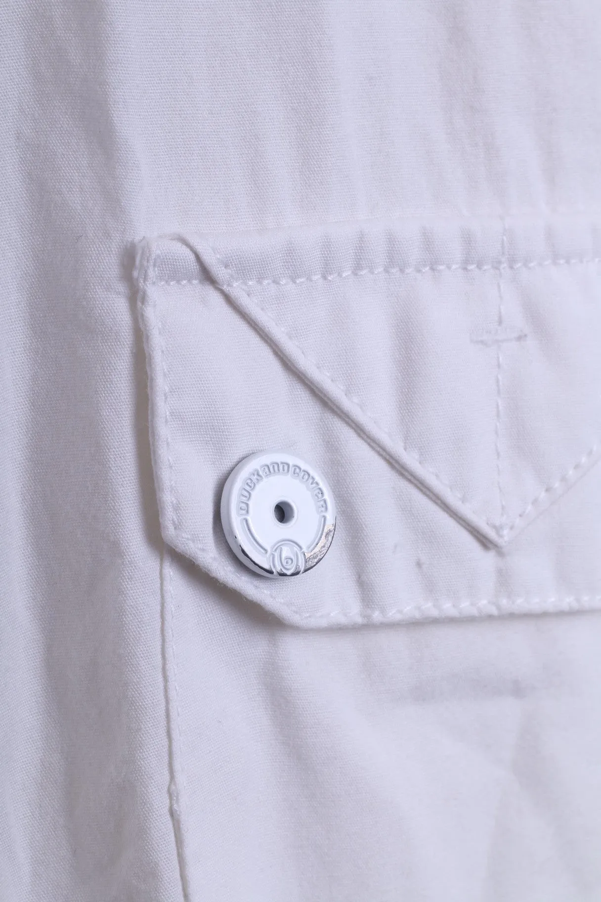Duck and Cover Mens M Casual Shirt White Long Sleeve Cotton