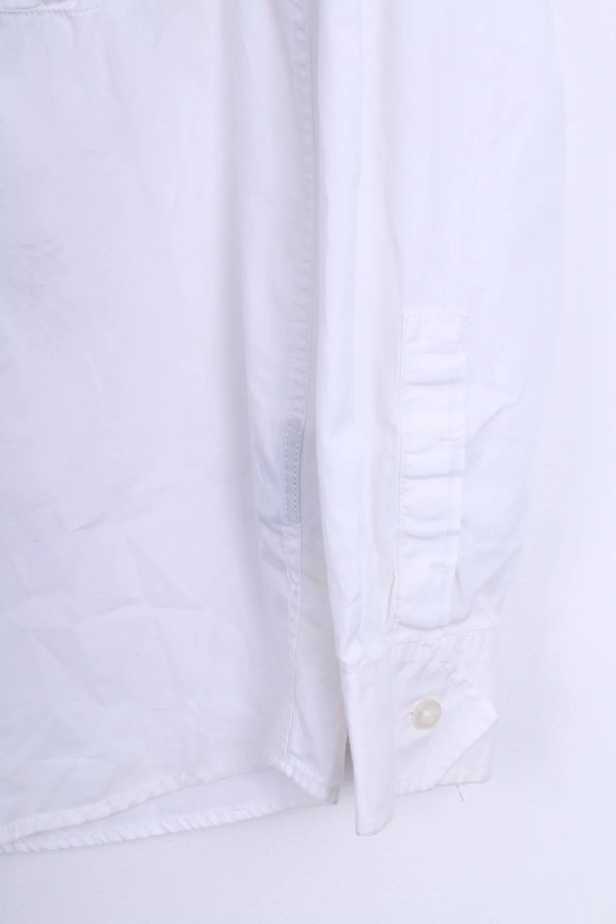 Duck and Cover Mens M Casual Shirt White Long Sleeve Cotton
