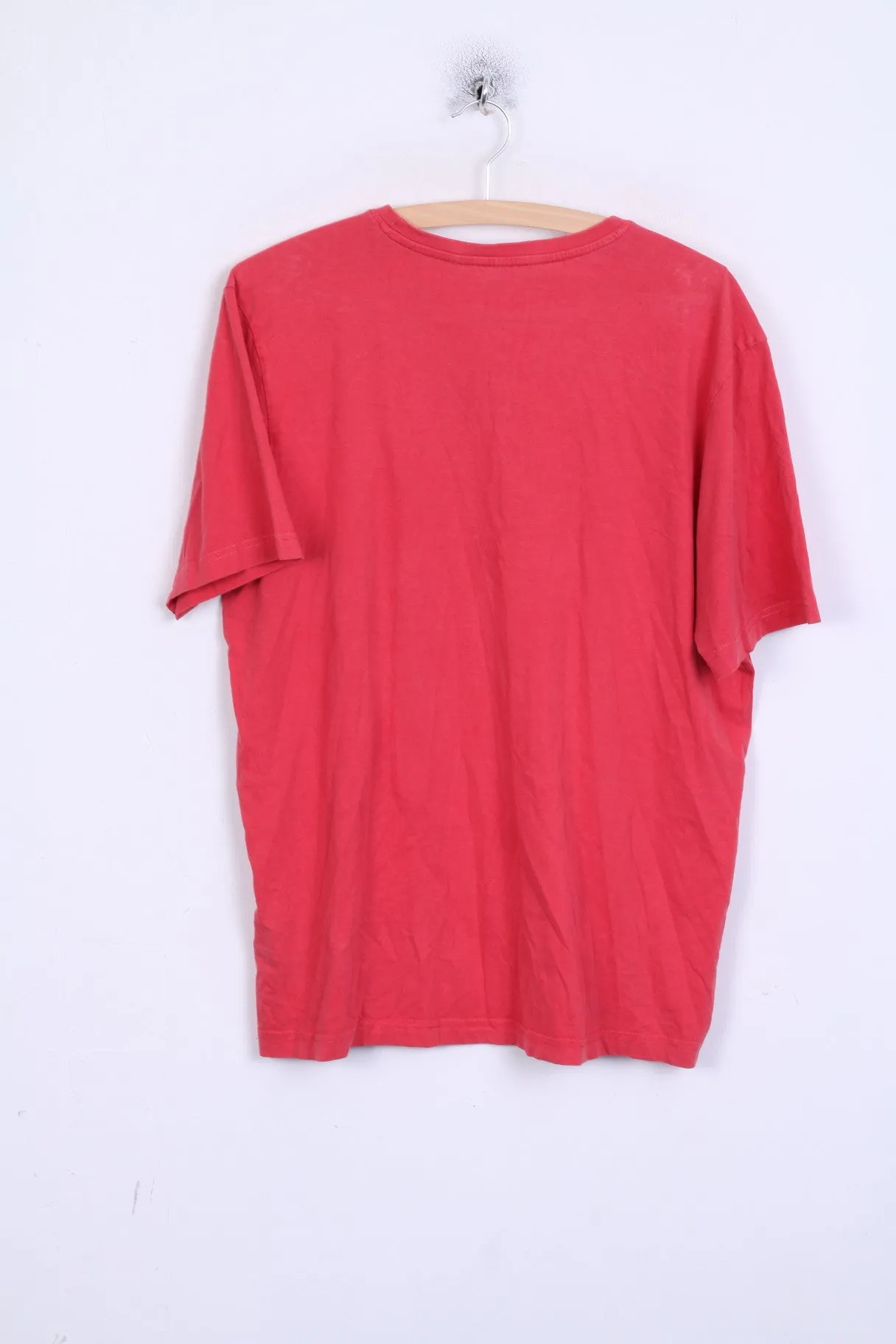 DUCK AND COVER Mens XL T-Shirt Red Cotton  Logo Crew Neck Short Sleeve
