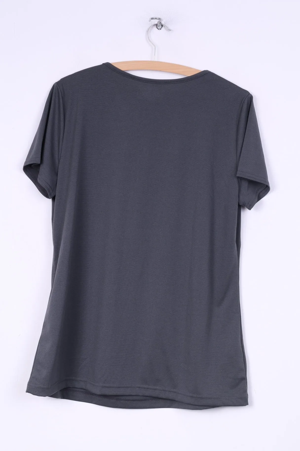 Eddie Bauer Womens XL Shirt Grey Sccop Neck Striped Freedry Top