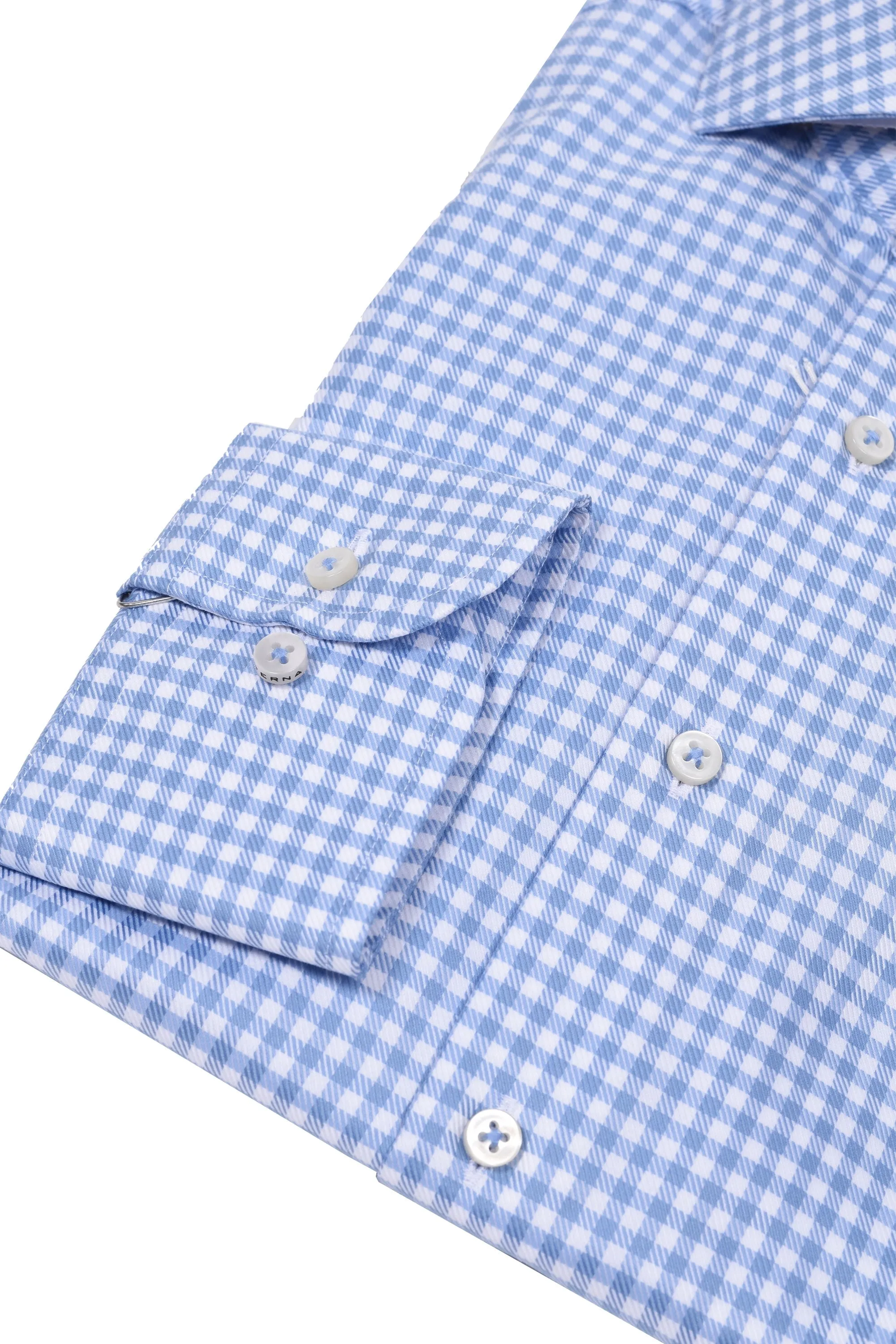 Eterna Modern Fit Checked Shirt Blue Check