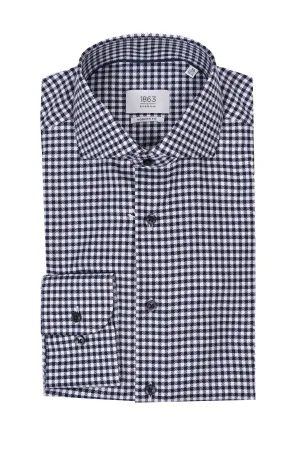 Eterna Modern Fit Checked Shirt Navy Check