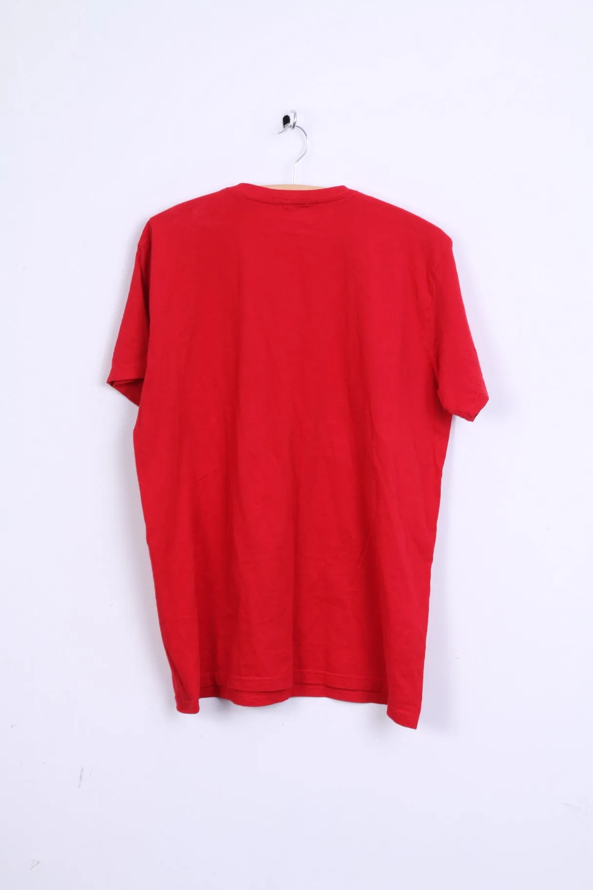 ETIREL Mens M T-Shirt Red Cotton Crew Neck Short Sleeve