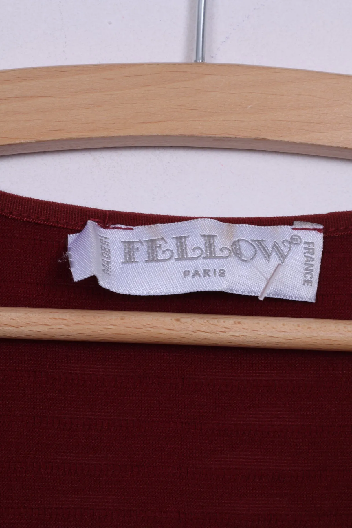 Fellow Womens M Shirt Long Sleeve Maroon Motia Crew Neck Vintage