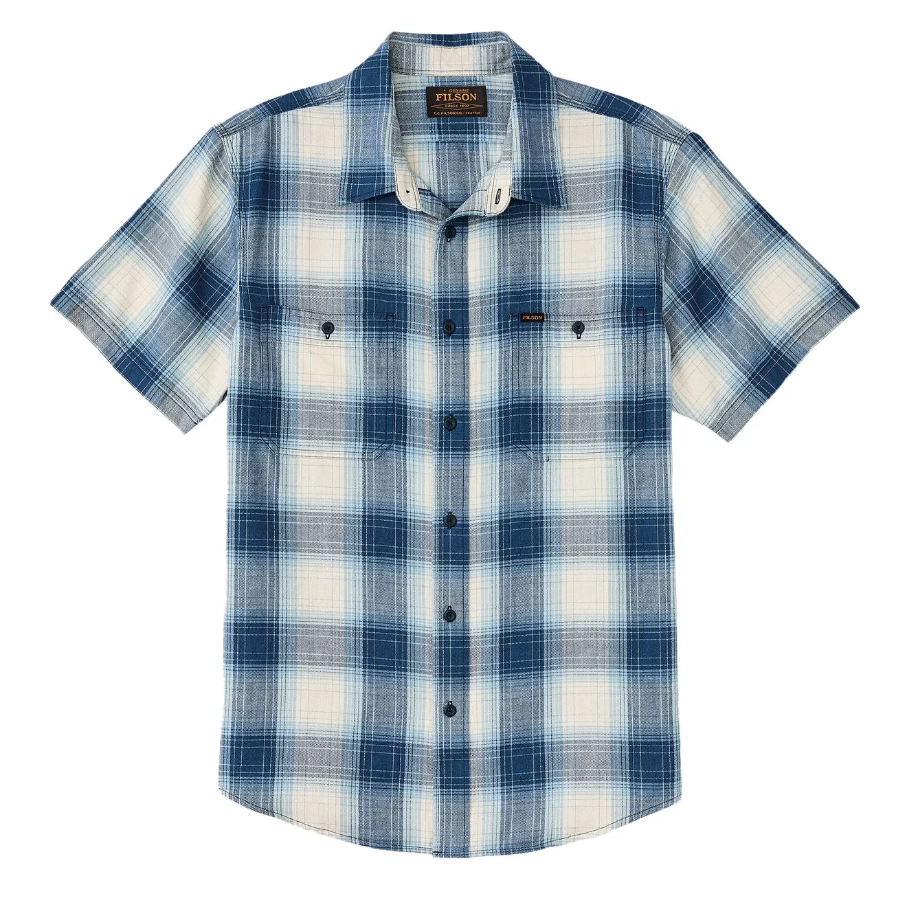 Filson Short Sleeve Chambray Shirt Indigo Plaid