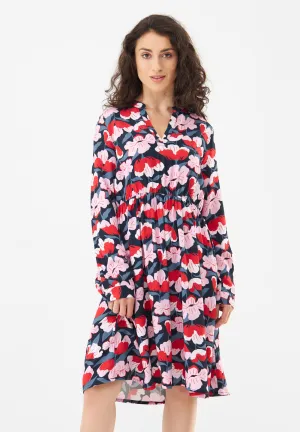Flounce Dress GBMARIANNA From LENZING™ ECOVERO™ - Red / Pink (Flowers) Givn Berlin