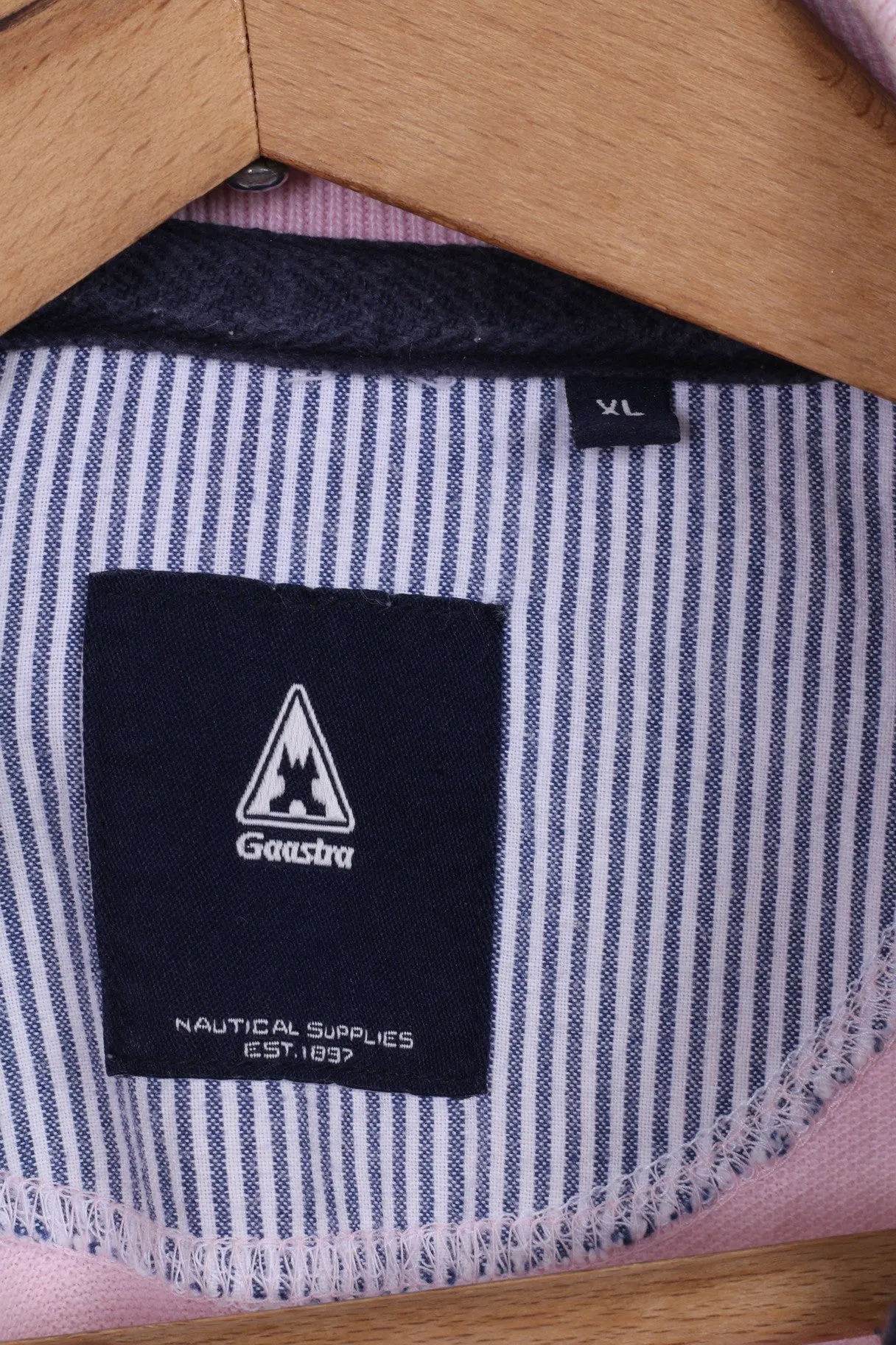 Gaastra Mens XL Polo Shirt Pink Cotton Renaissance Islands Embroidered Detailed Buttons