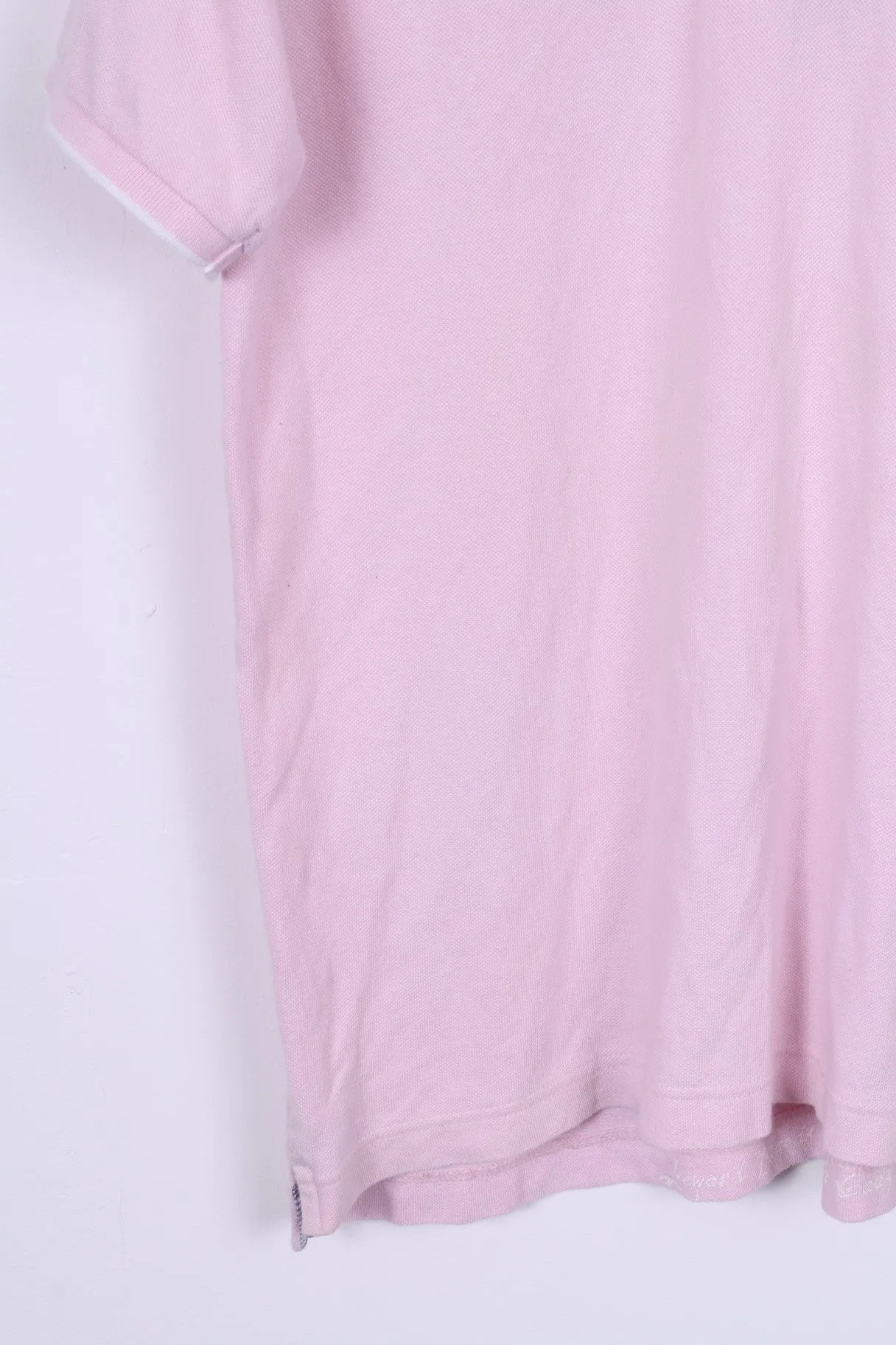 Gaastra Mens XL Polo Shirt Pink Cotton Renaissance Islands Embroidered Detailed Buttons