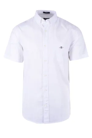 Gant Reg Cotton Linen Short Sleeve Shirt White