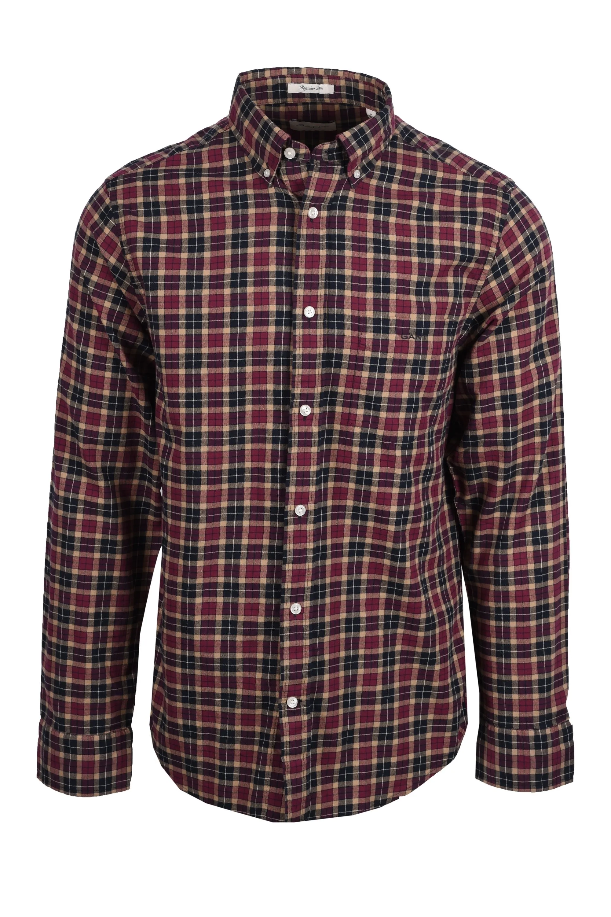 Gant Reg Light Twill Check Shirt Wine Red