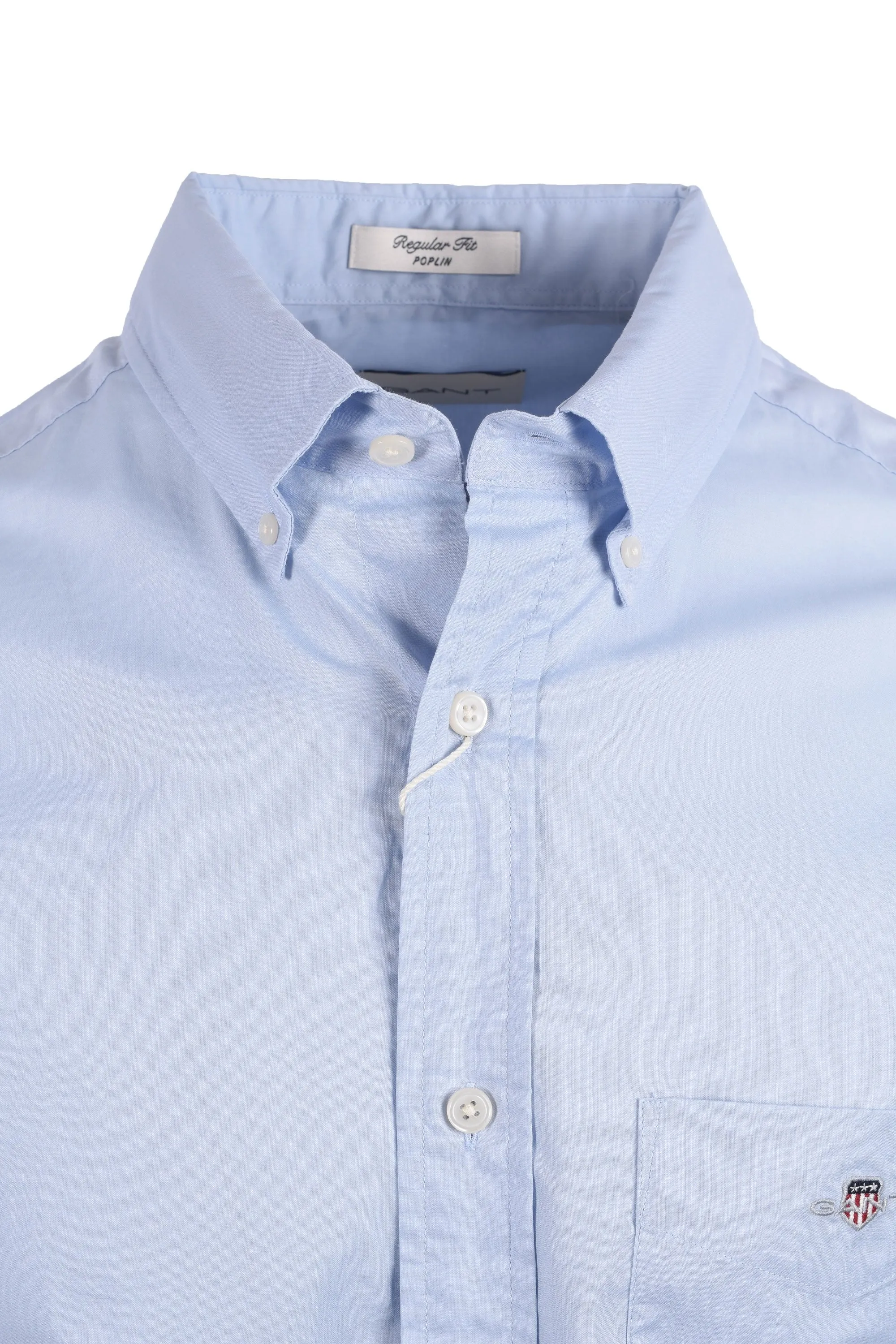 Gant Reg Poplin Short Sleeve Shirt Light Blue