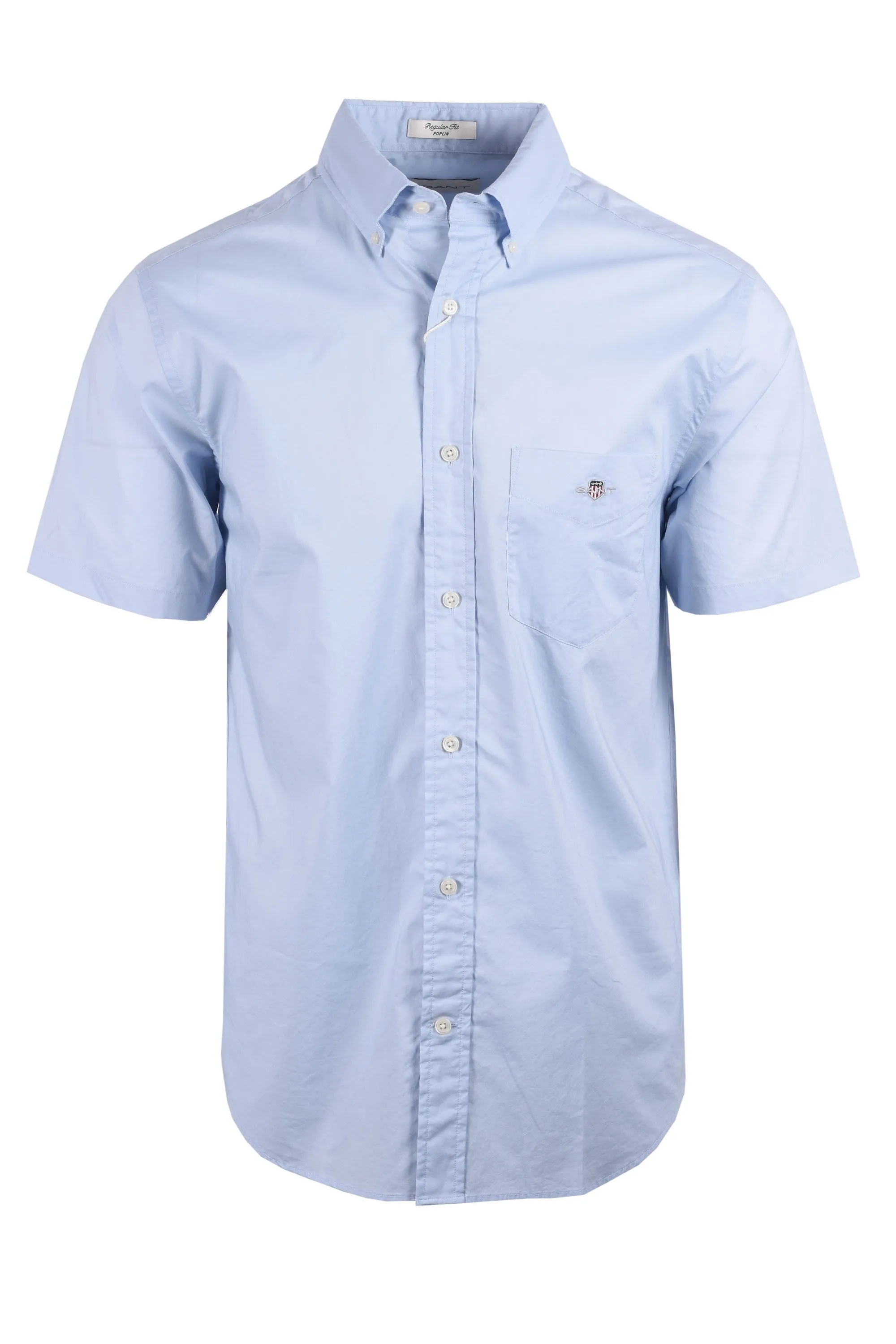 Gant Reg Poplin Short Sleeve Shirt Light Blue