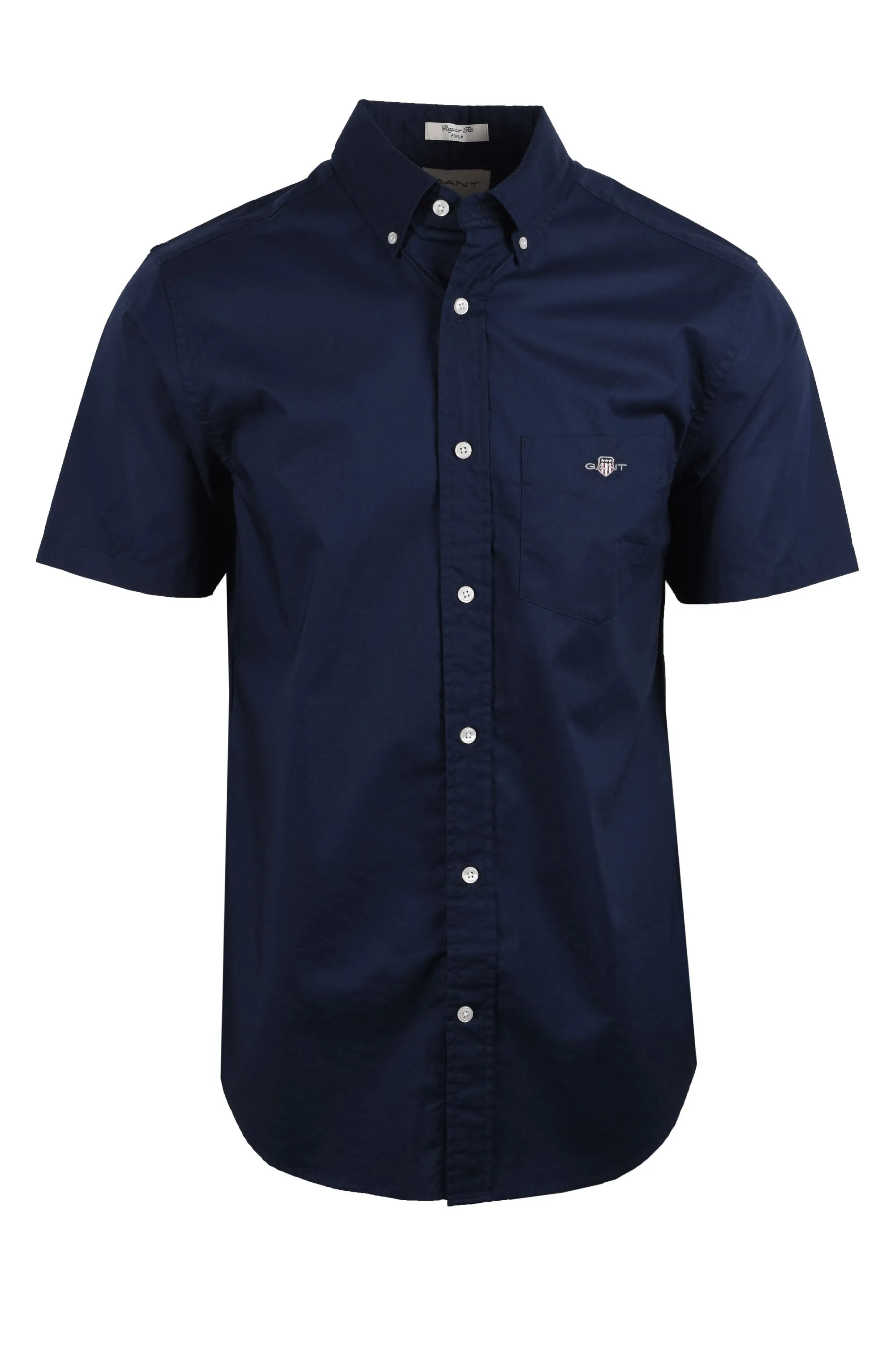 Gant Reg Poplin Short Sleeve Shirt Marine