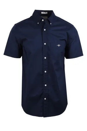 Gant Reg Poplin Short Sleeve Shirt Marine