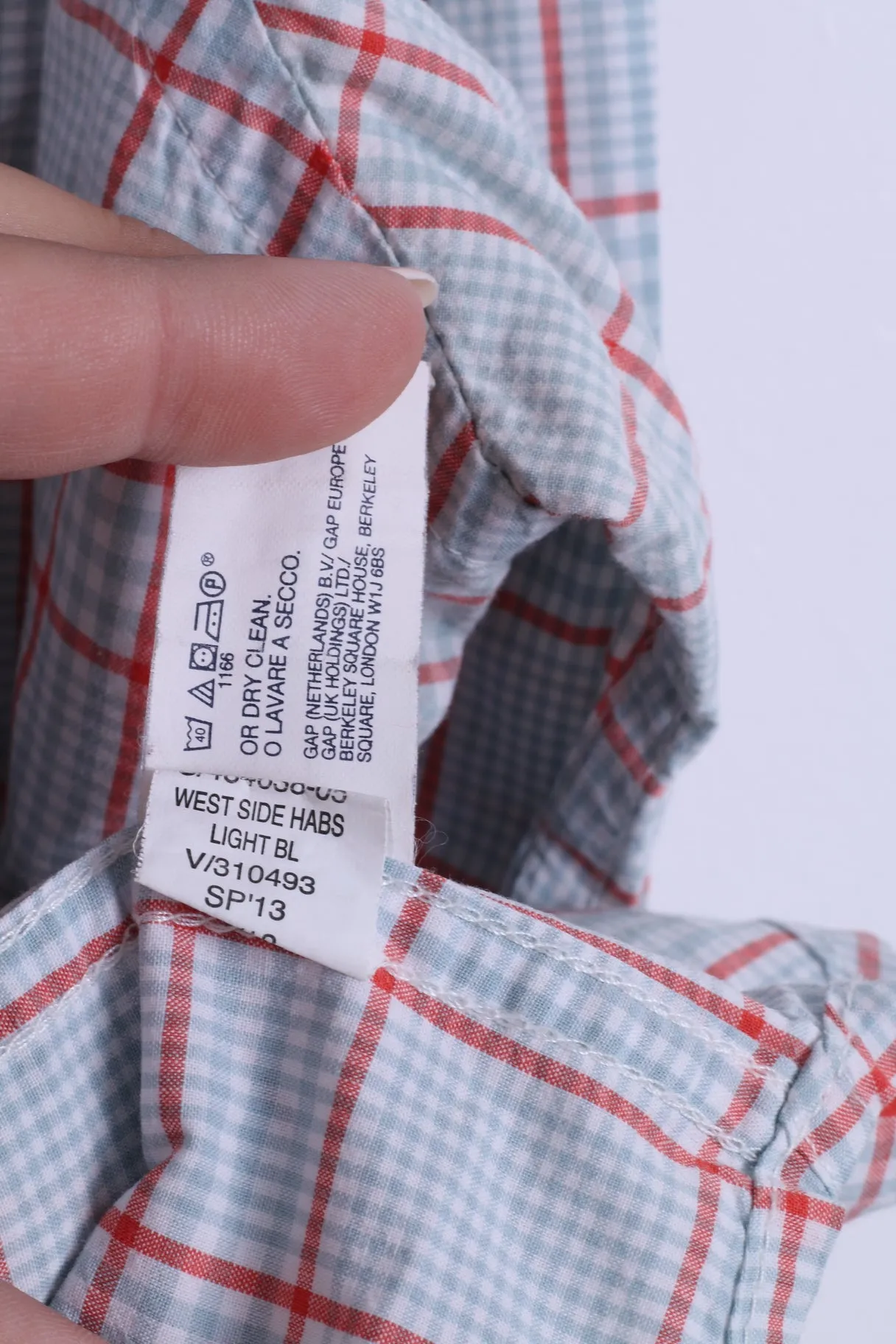 Gap Mens M Casual Shirt Cotton Mint Checkered Long Sleeve
