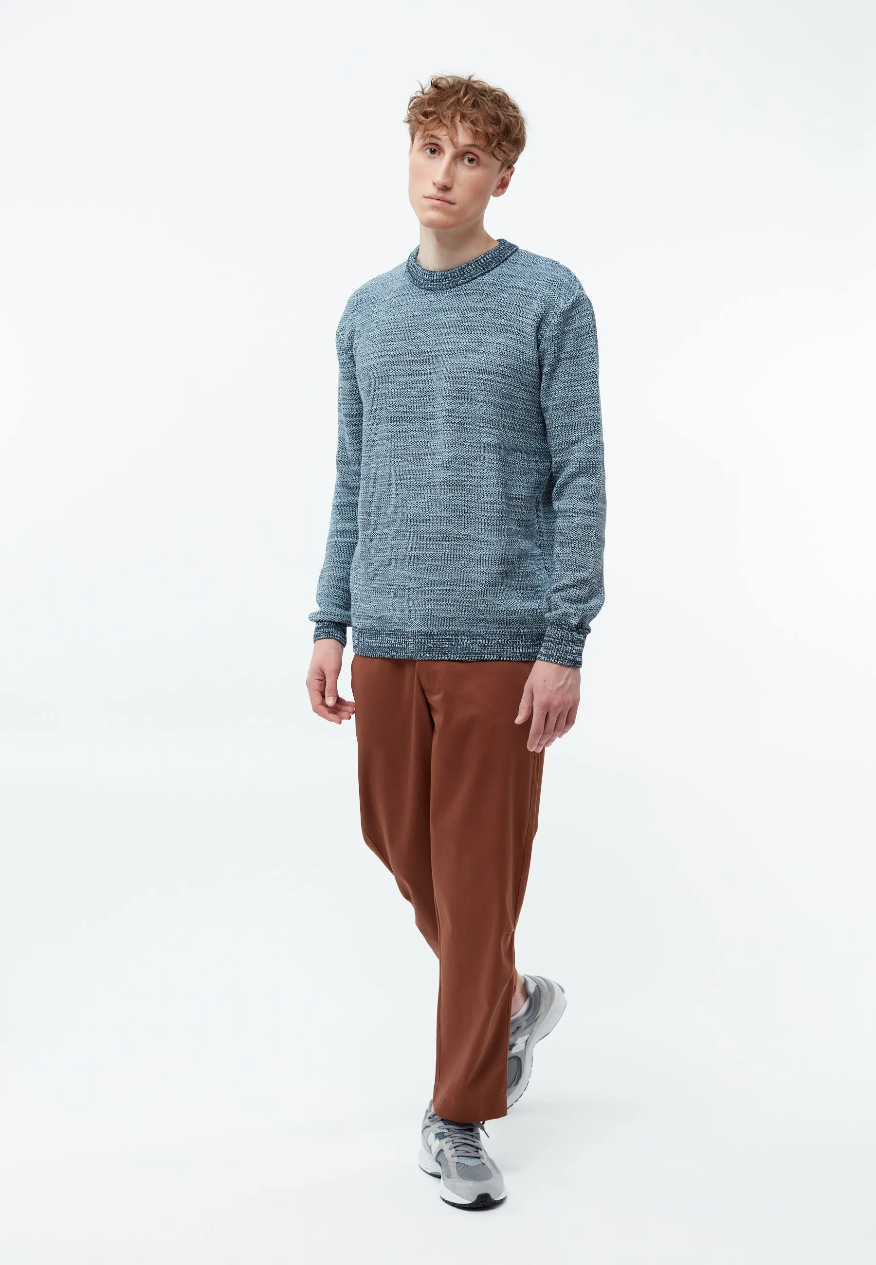 GBAIDEN Knitted Sweater Made From Organic Cotton - Midnight Blue (Melange) Givn Berlin