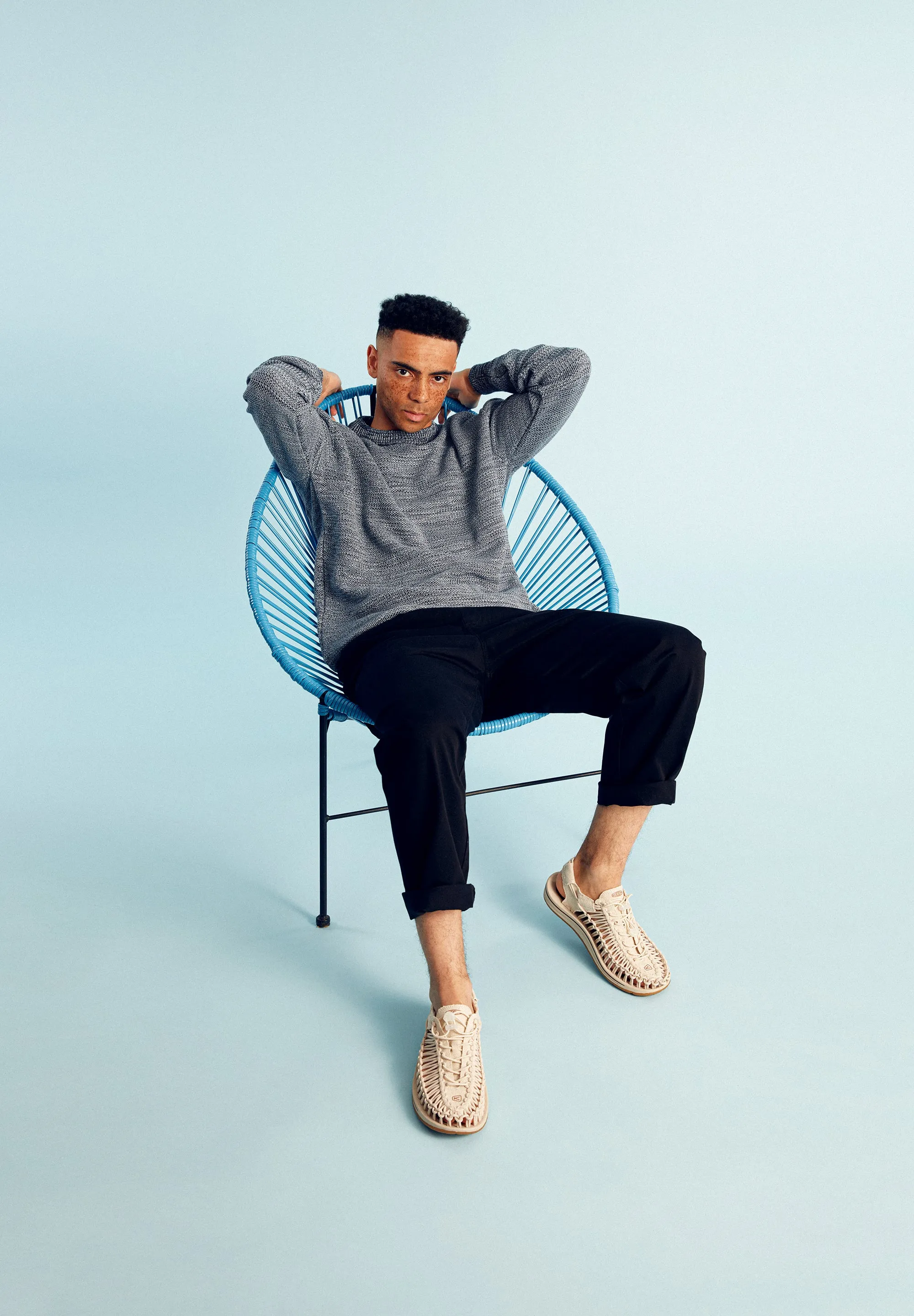 GBAIDEN Knitted Sweater Made From Organic Cotton - Midnight Blue (Melange) Givn Berlin