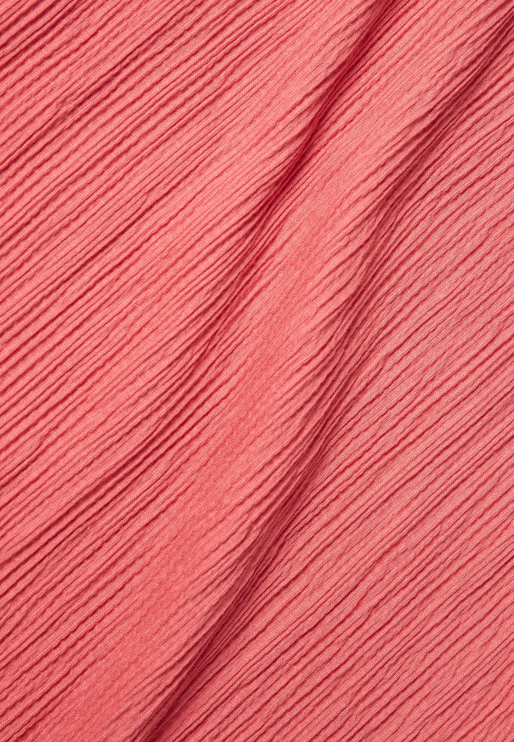 GBANAIS top in smocked organic cotton jersey - Sunset Coral (rib) Givn Berlin