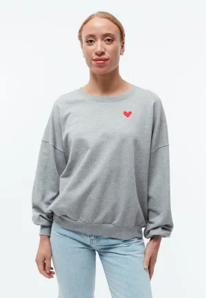 GBARIANA oversize sweater made of organic cotton with embroidery - Grey Melange Givn Berlin